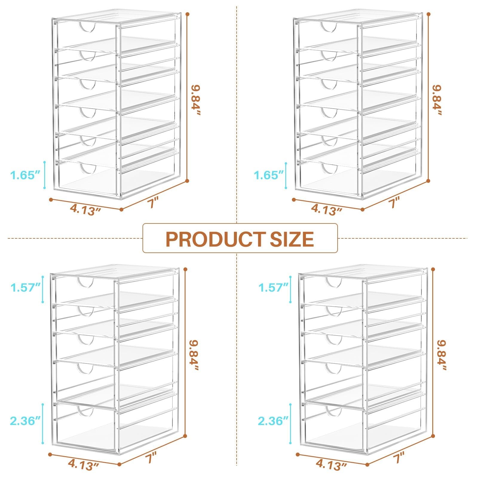 22 Drawers, Acrylic Desk Makeup Organizer, Plastic Drawers Organizer, Stackab…
