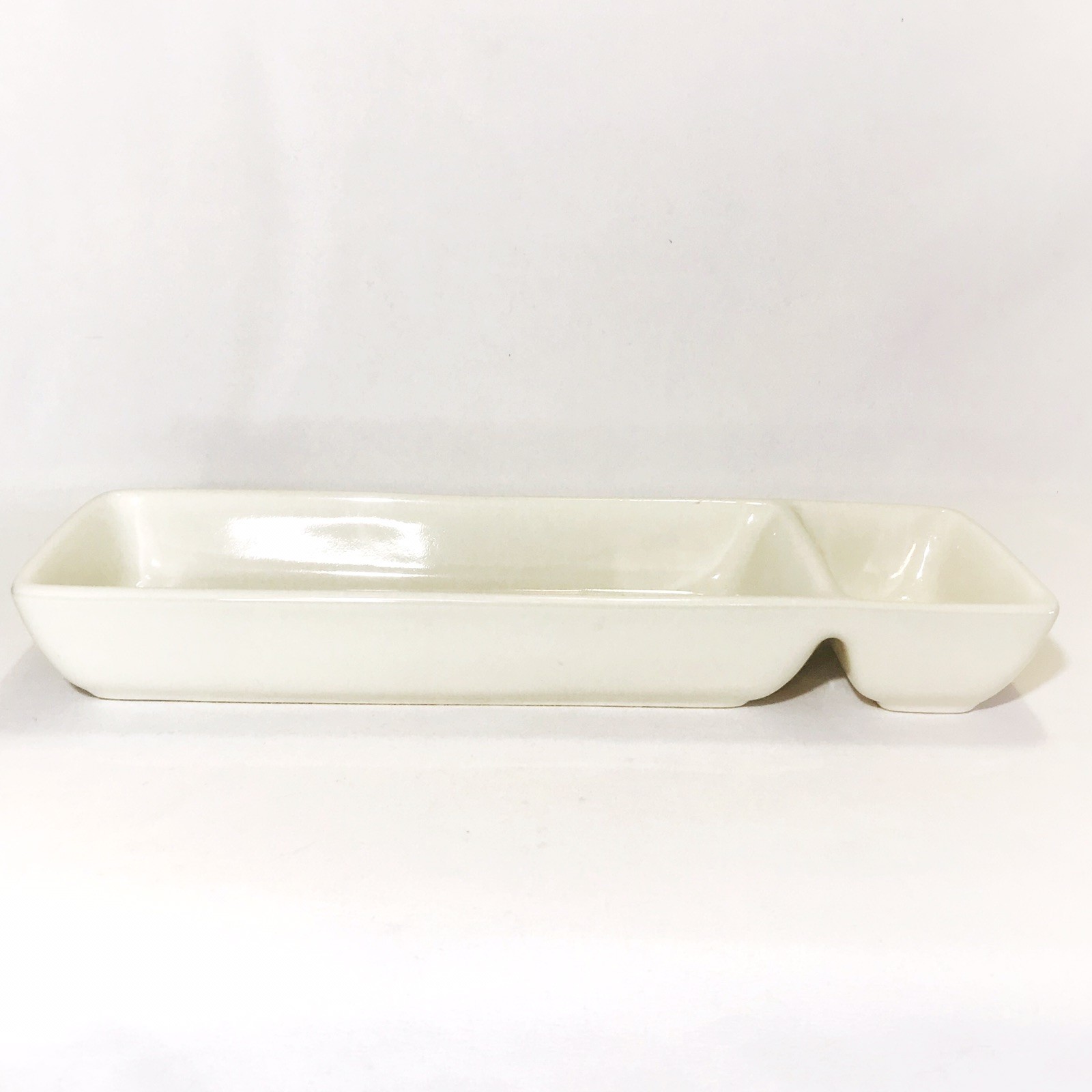Rae Dunn WRITE Divided Tray Desk Office Organizer Trinket Dish 11″ x 3.5″