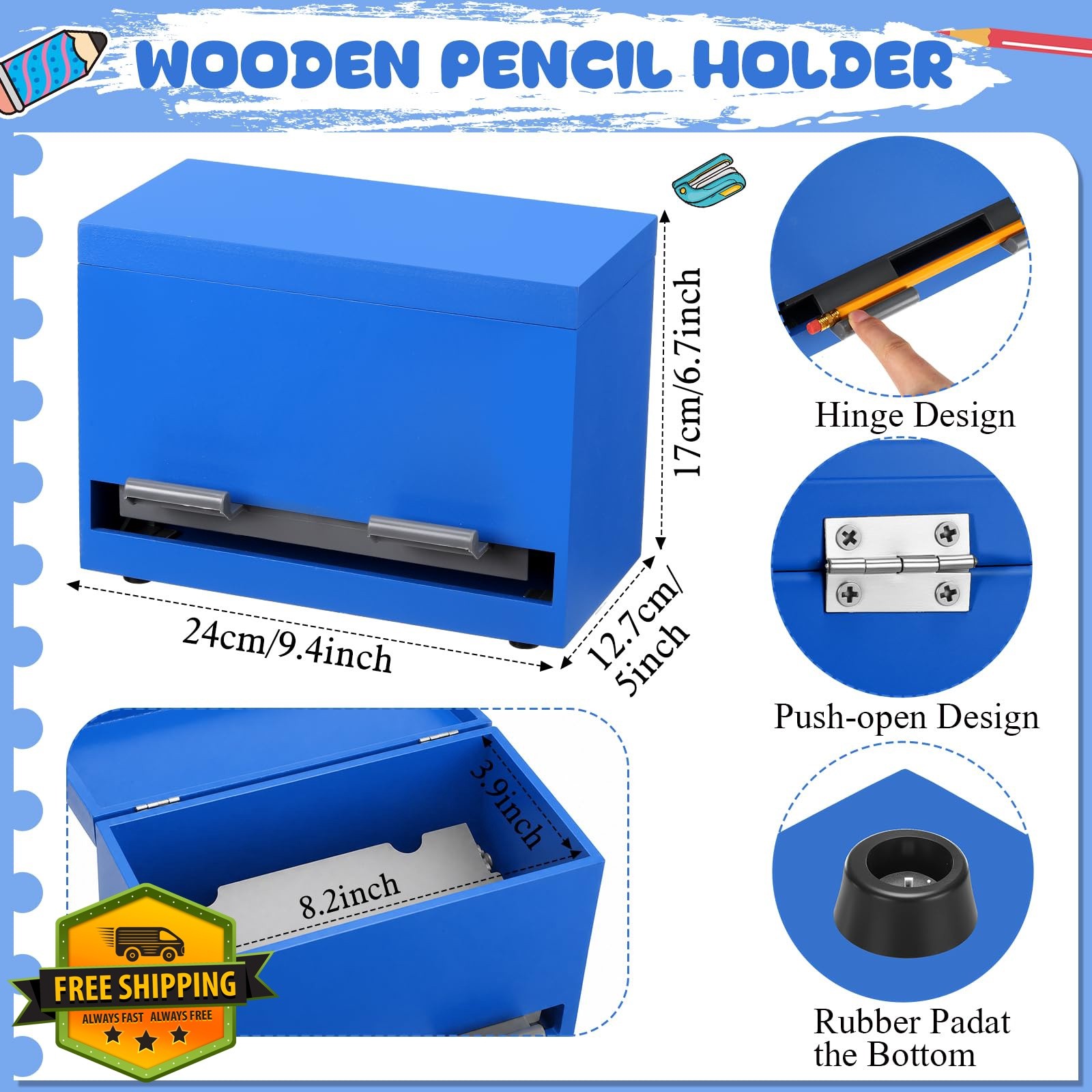 Yalikop Classic Dark Blue Pencil Dispenser