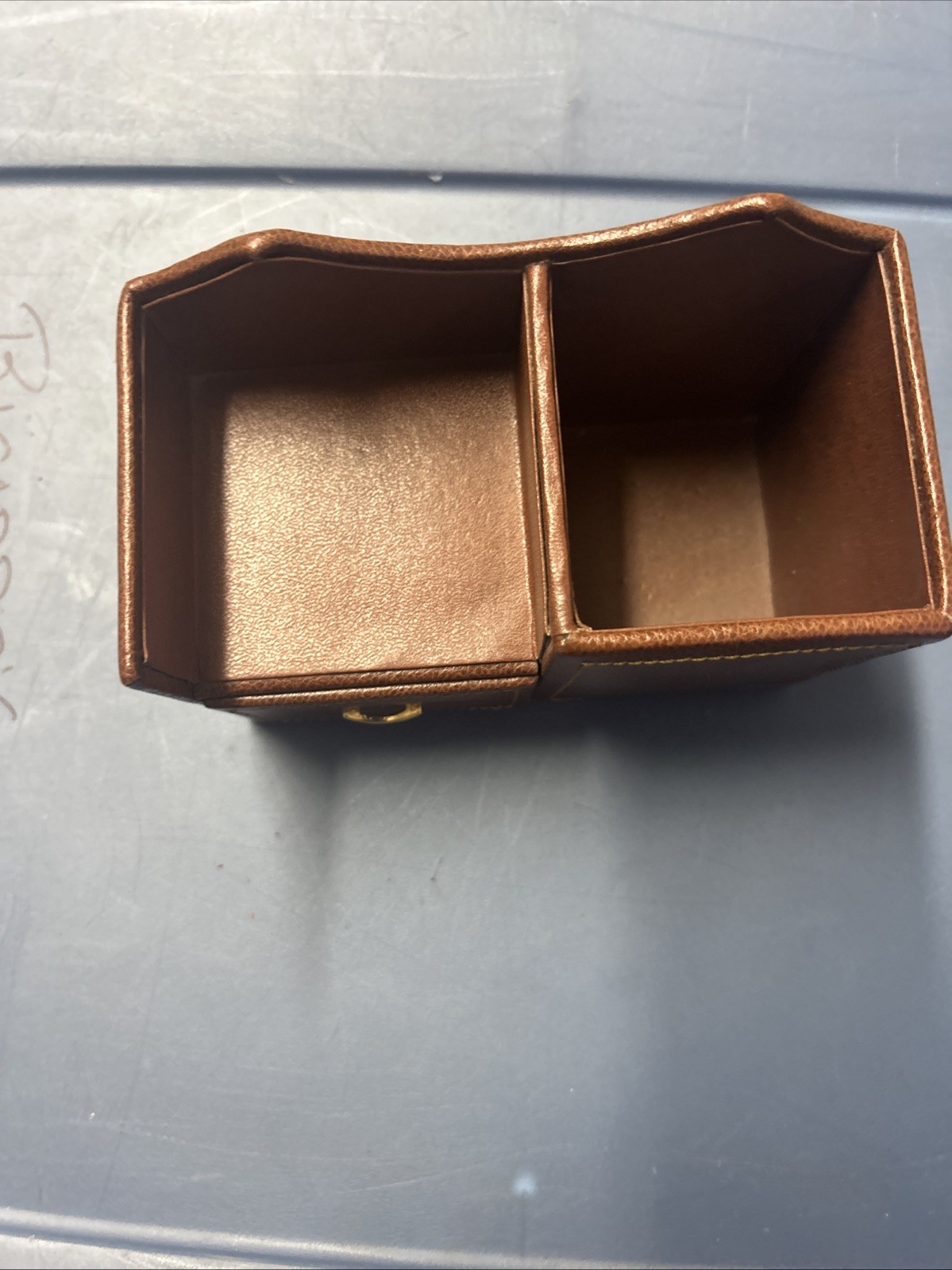 Brown Leather Desk Organizer
