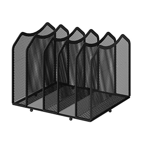 Simple Trending Mesh Desktop File Sorter Organizer, 5 1-Pack Color:Black