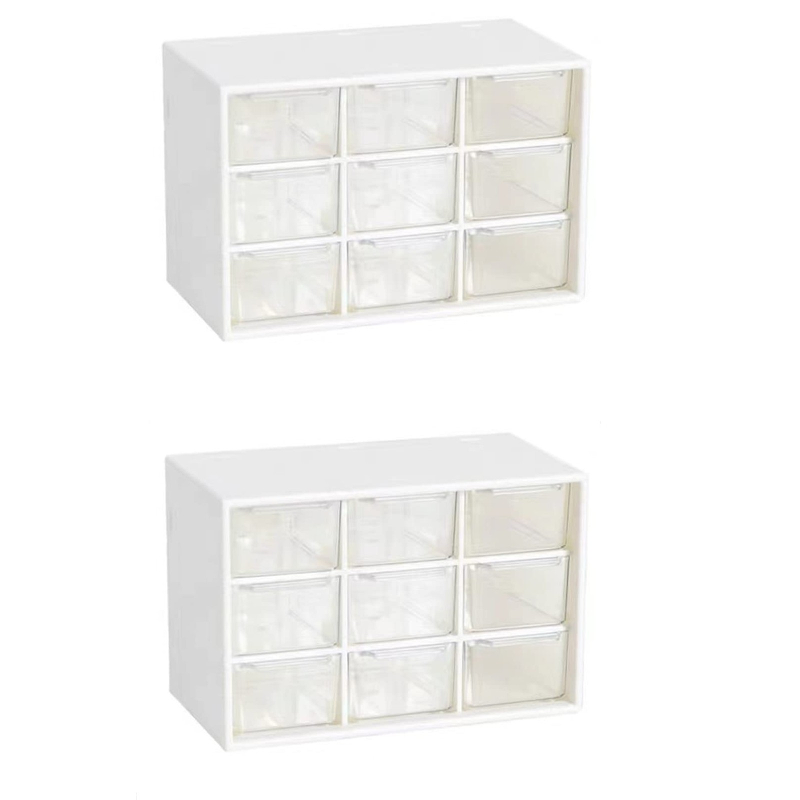 2PCS Small Drawer Organizer for Desk, Desktop Drawer Organizer with 9 Clear D…