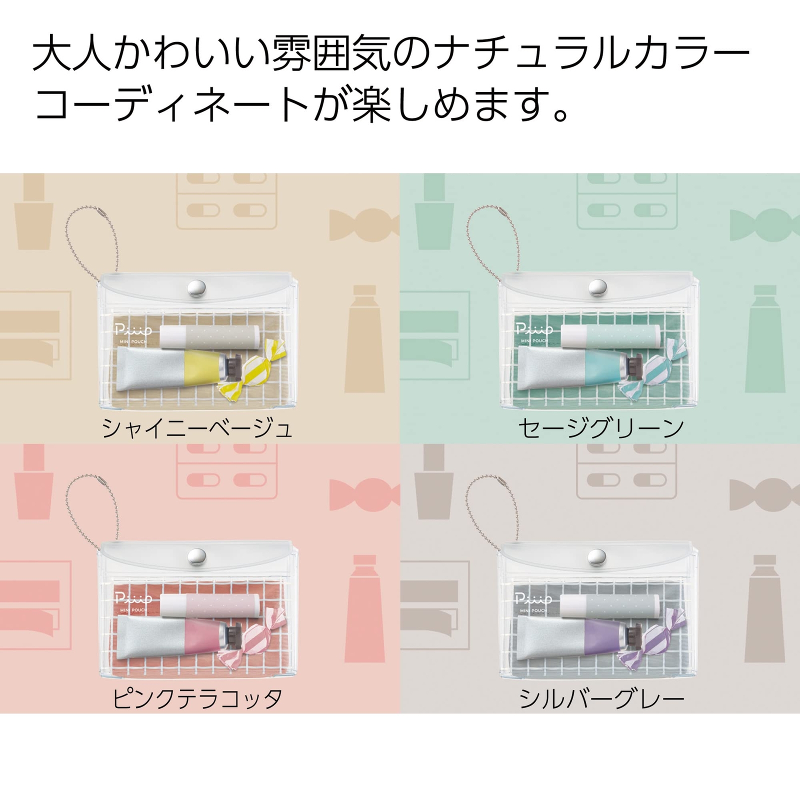 Kokuyo F-VBF242-1 Mini Pouch Transparent Peep Flat Type Silve from JP