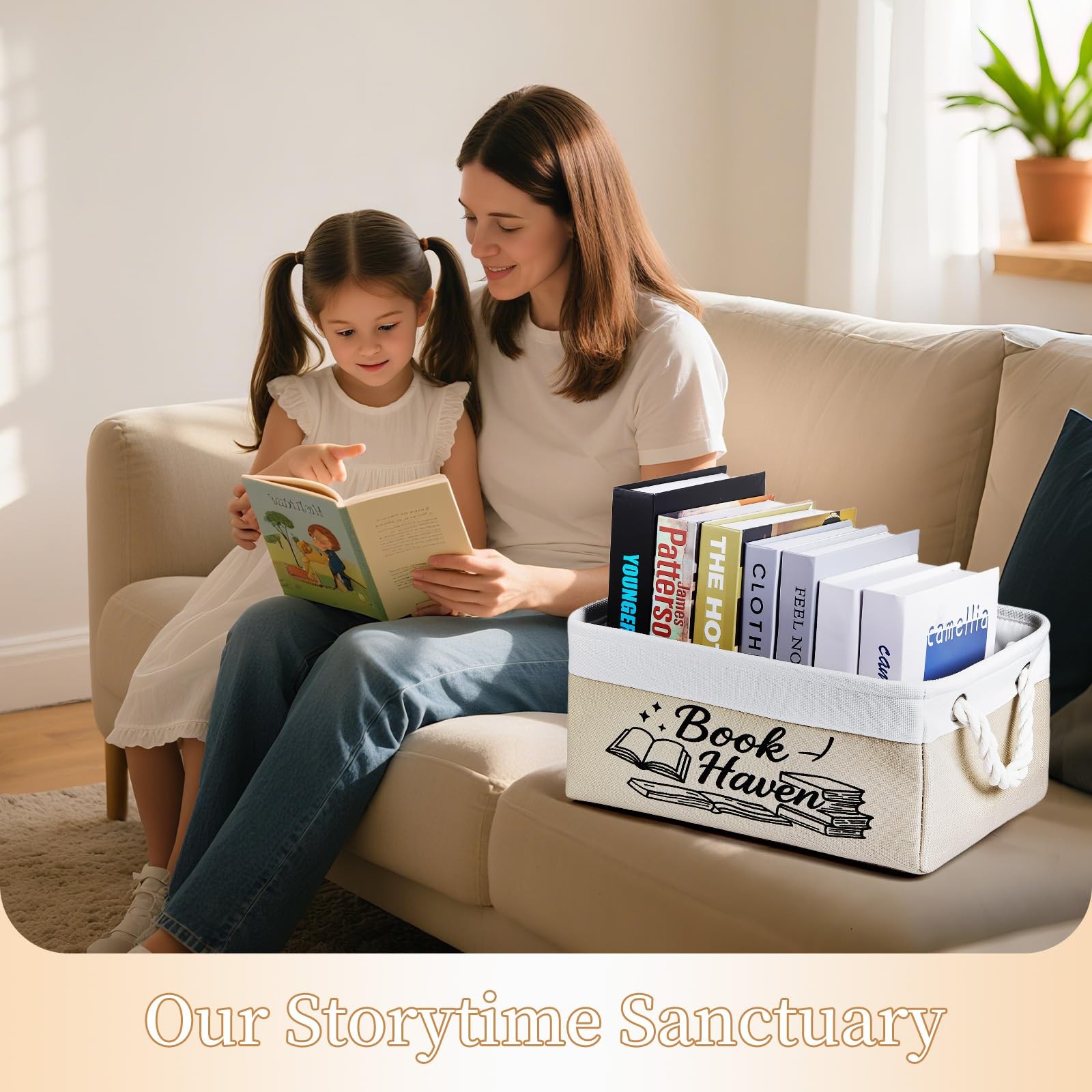 Book Lover Storage Basket Reading List Organizer Bin Bookworm Teacher Gift