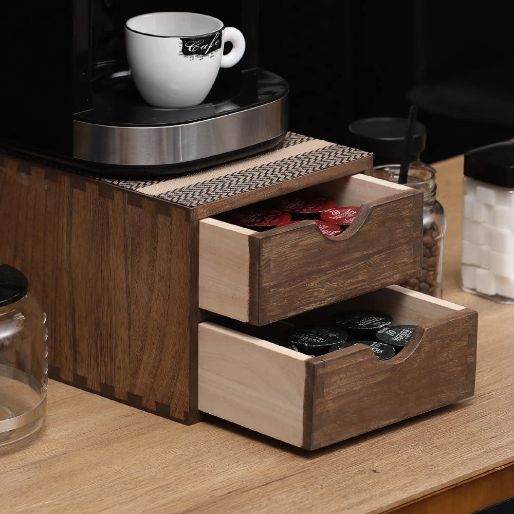 DDYURI Drawer Organizer Coffee Pod Holder – Kitchen Cutlery Storage Dark