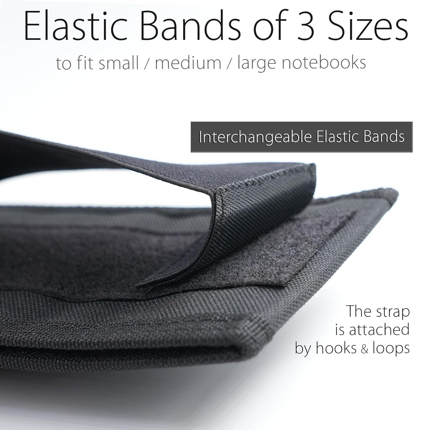 Detachable Pencil and Pen Holder with Elastic Band for Journals – Black
