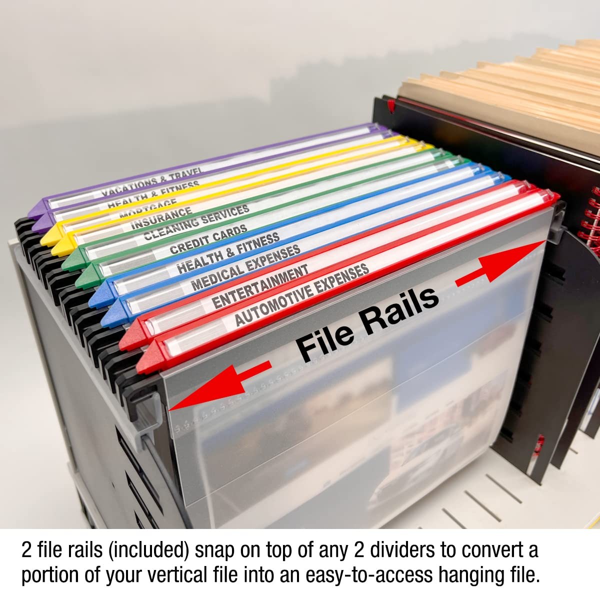 TierDrop Desktop Organizer – 8 Slot Vertical File Organizer with Adjustable D…