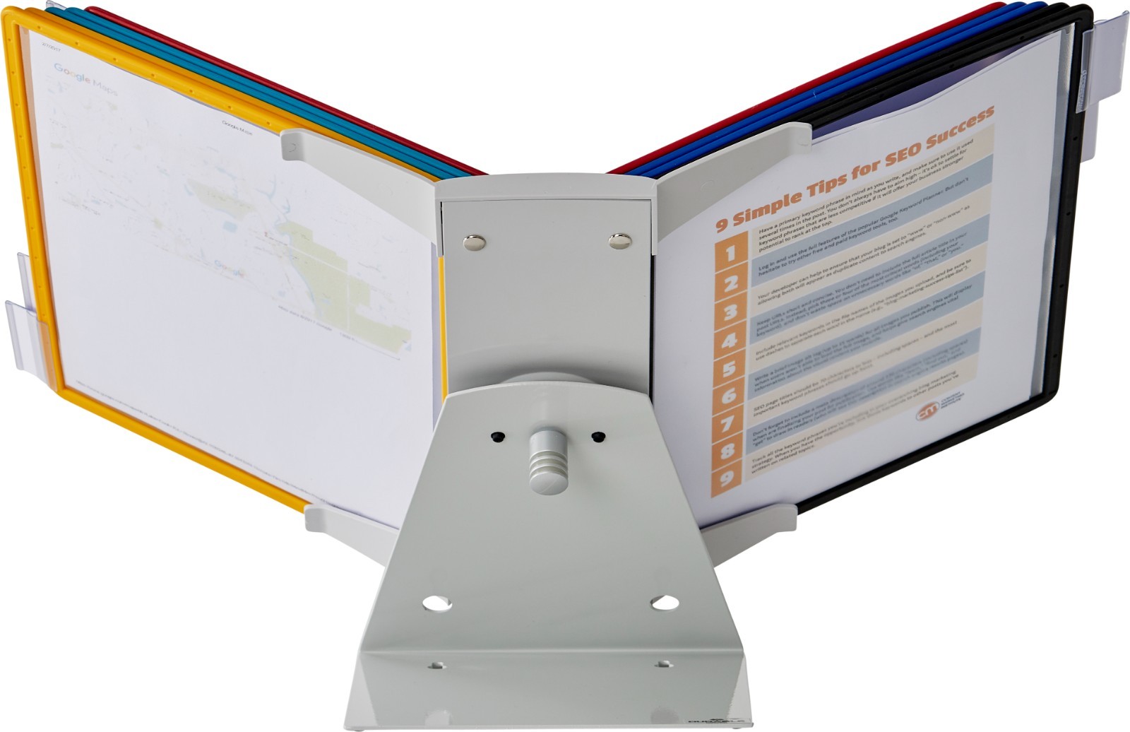 VARIO Pro Rotating Desk Wall Reference System 10 Panels Assorted Colors Durable