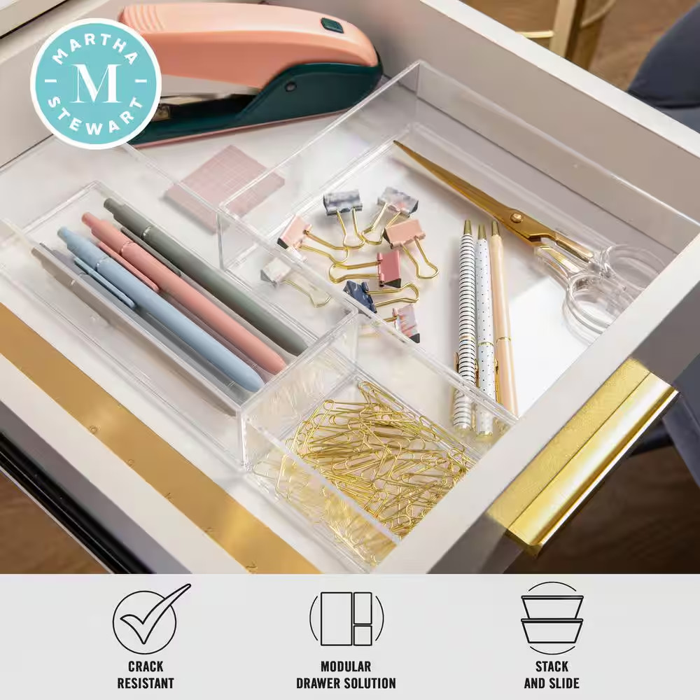 Clear Desk Organizer Set of 3 – 1 Small/1 Medium/1 Large