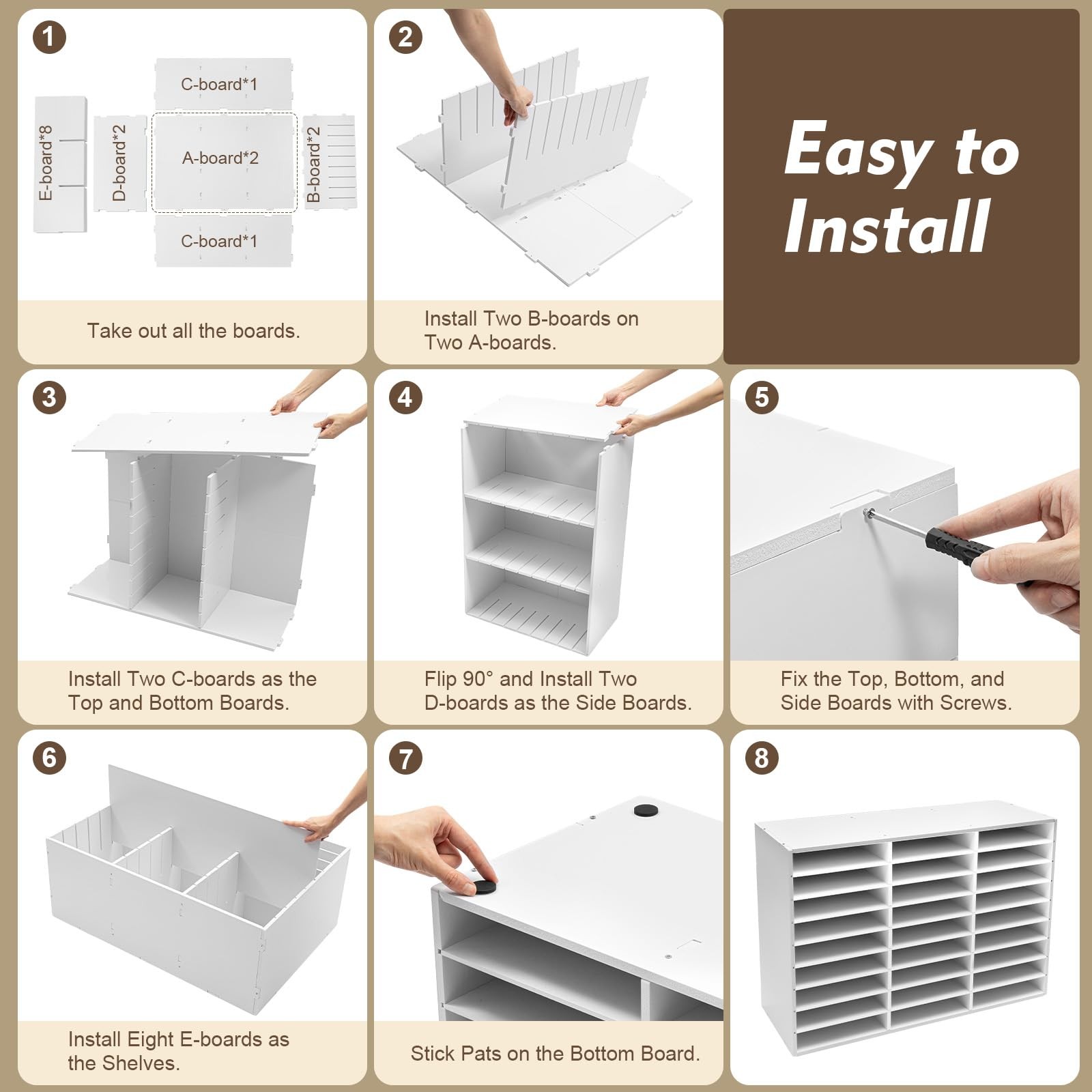 Literature Organizer 27 Slots Compartments Desktop File Sorter Mail Center Pa…