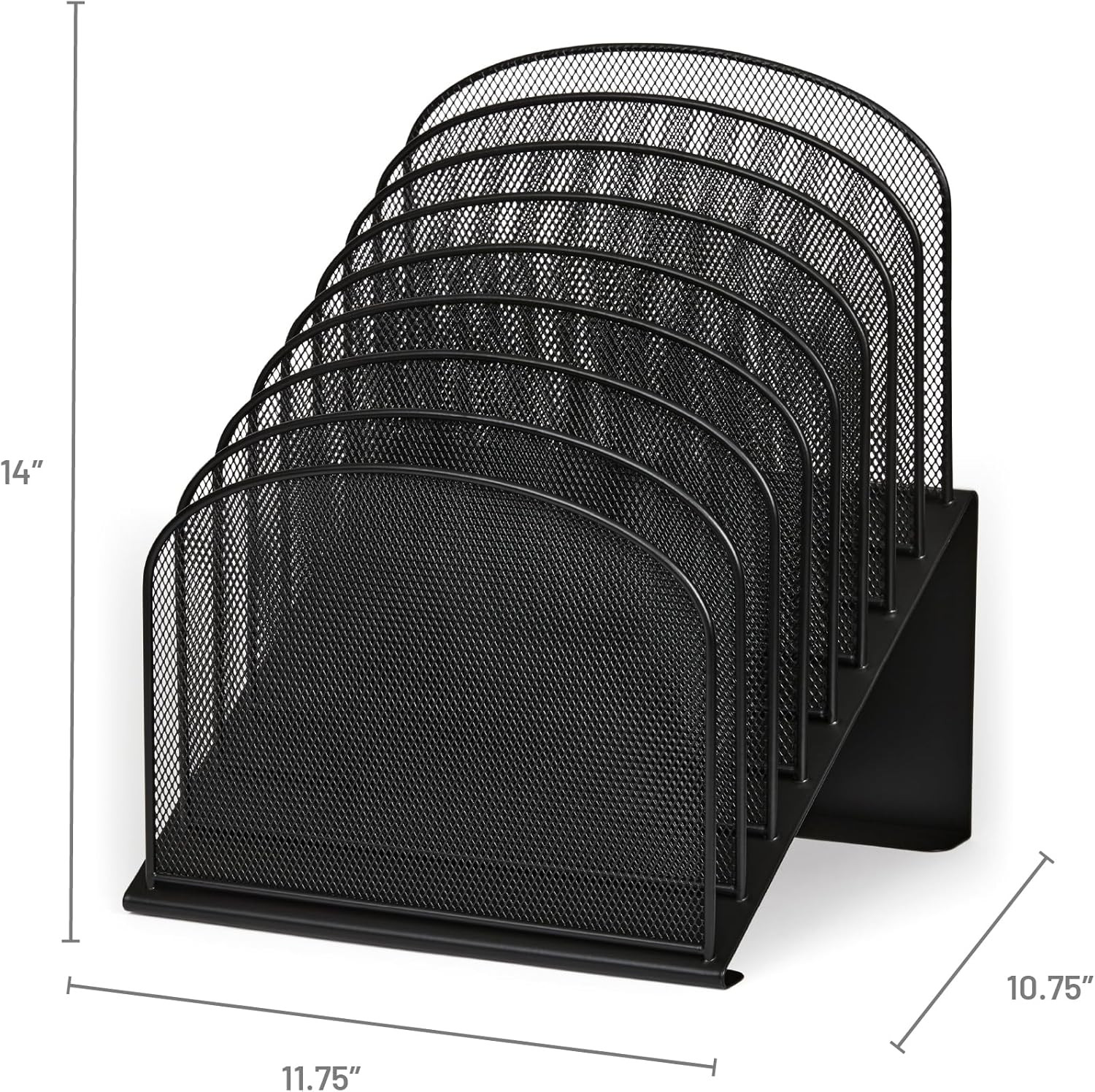 Stylish Onyx Desk Organizer with 8 Vertical Compartments for Home & Office