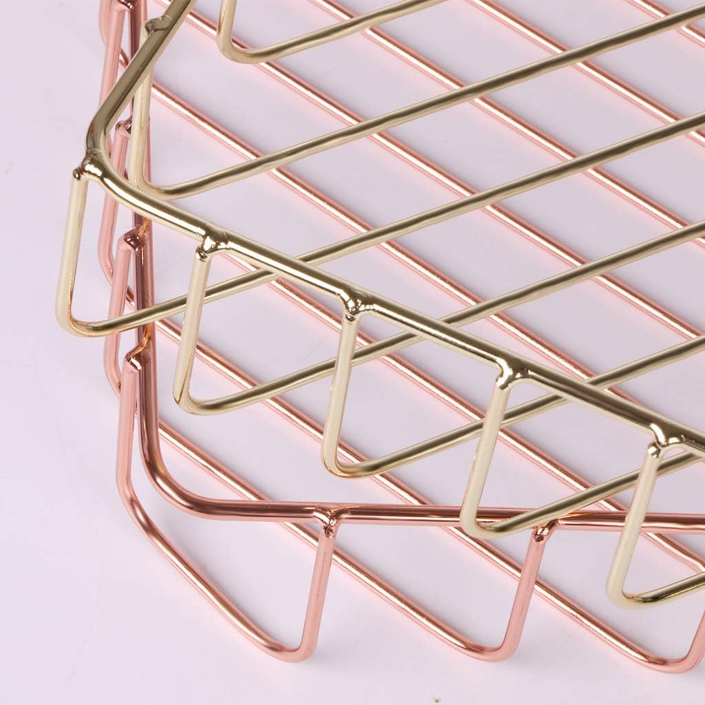 Rose Gold File Organizer for Desk Letter Size Desk Paper Organizer Trays Large C