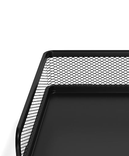 Side‑Load Stackable Metal Letter Tray, Matte Black, 2‑Pack – Desktop Paper Or…