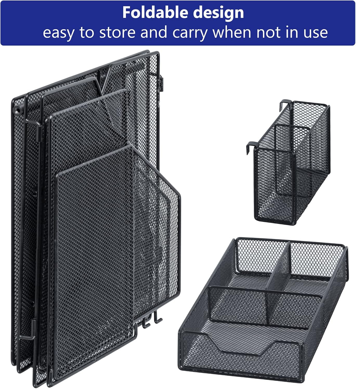 Desk Organizer, File Organizer for Desk with 2-Tier Paper Letter Tray, Drawer an