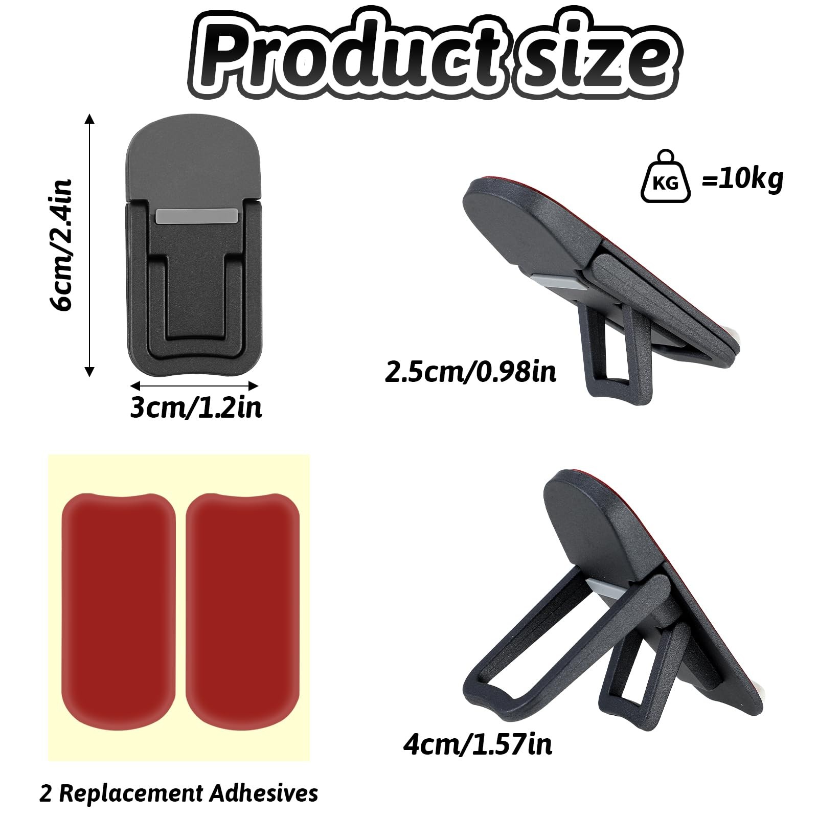 Bewudy 2 Pcs Portable Keyboard Riser, Dual Tilt Angle Adjustment Black