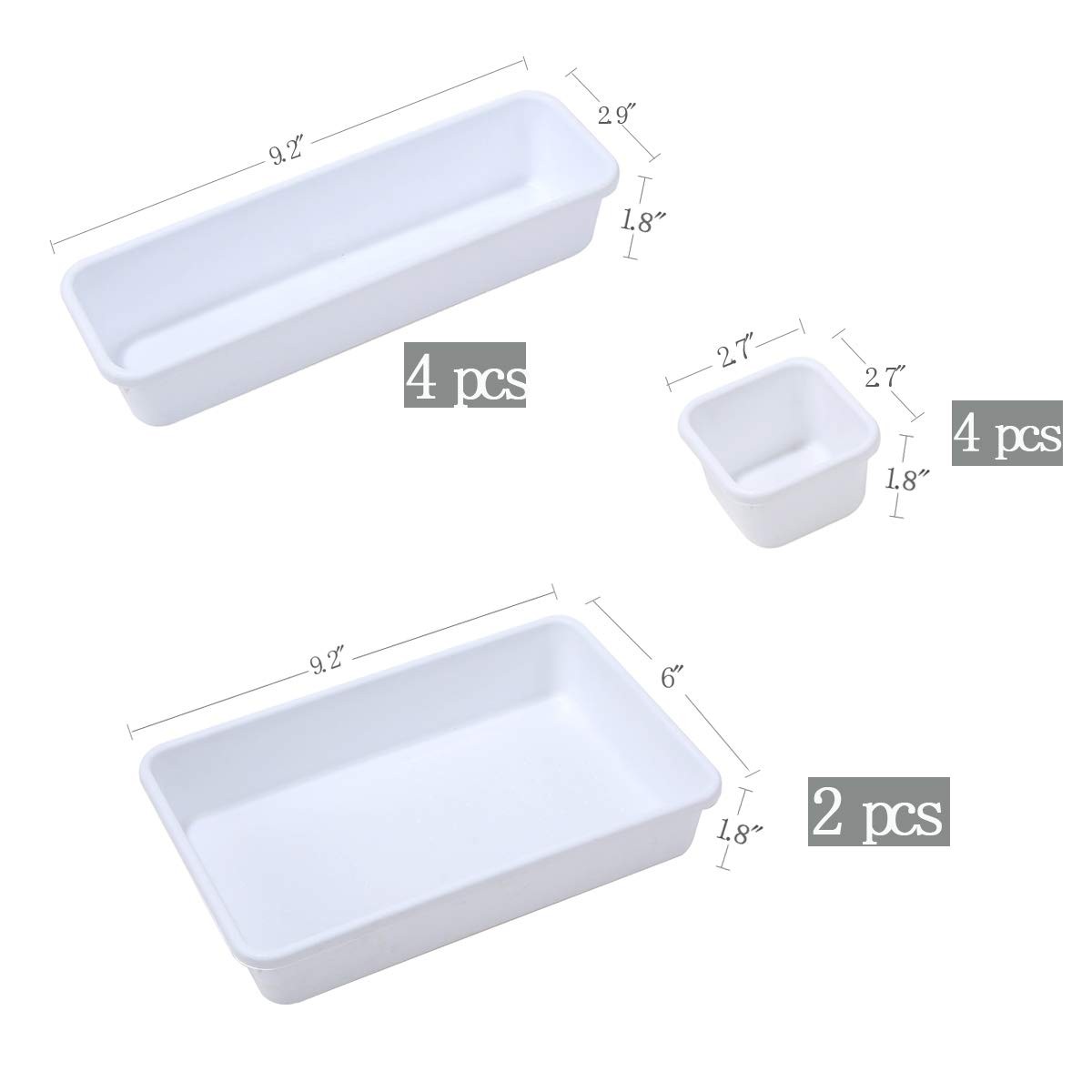 Backerysupply Interlocking Desk Drawer Organizer Separators for White