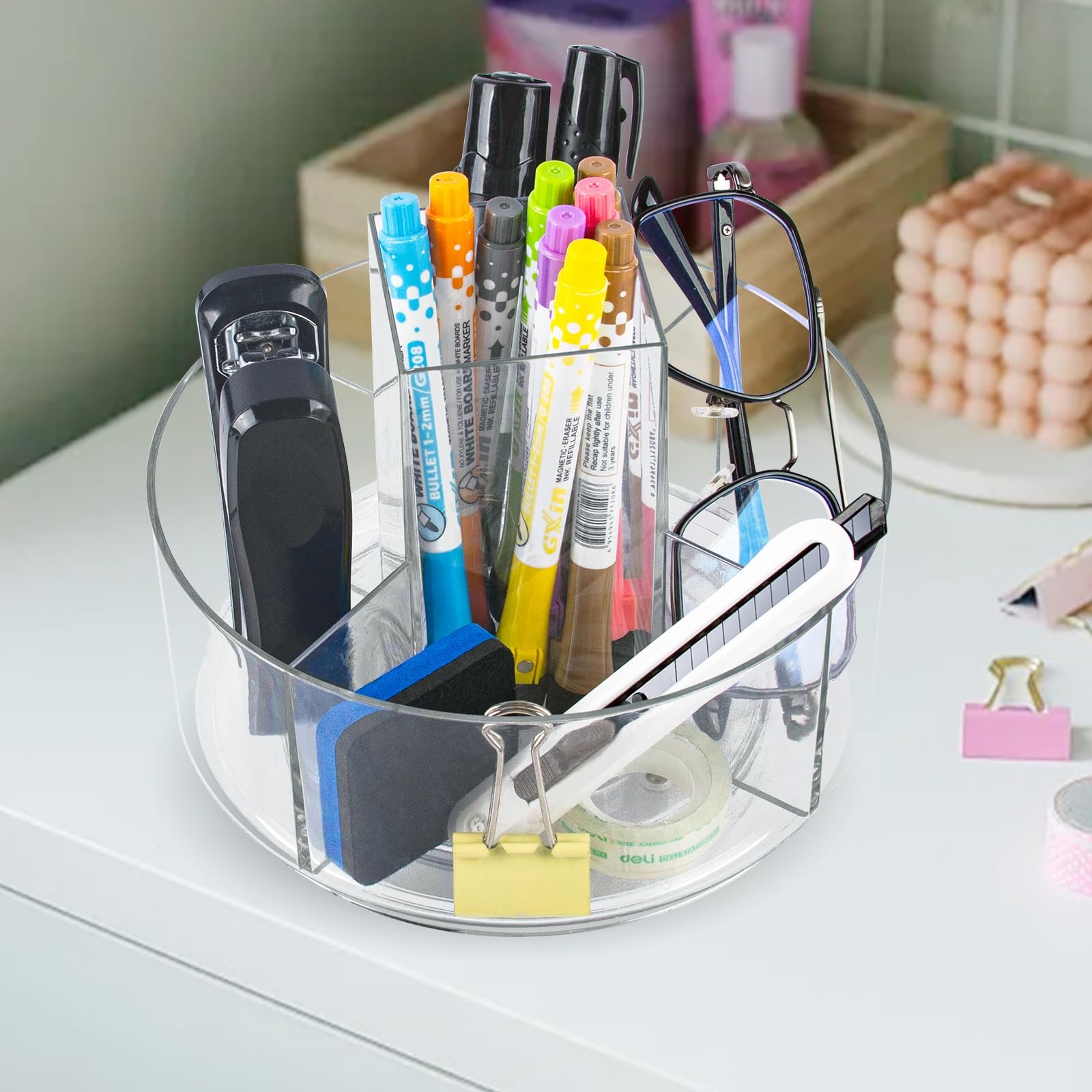 360° Rotating Makeup Organizer Clear Lazy Susan for Vanity,