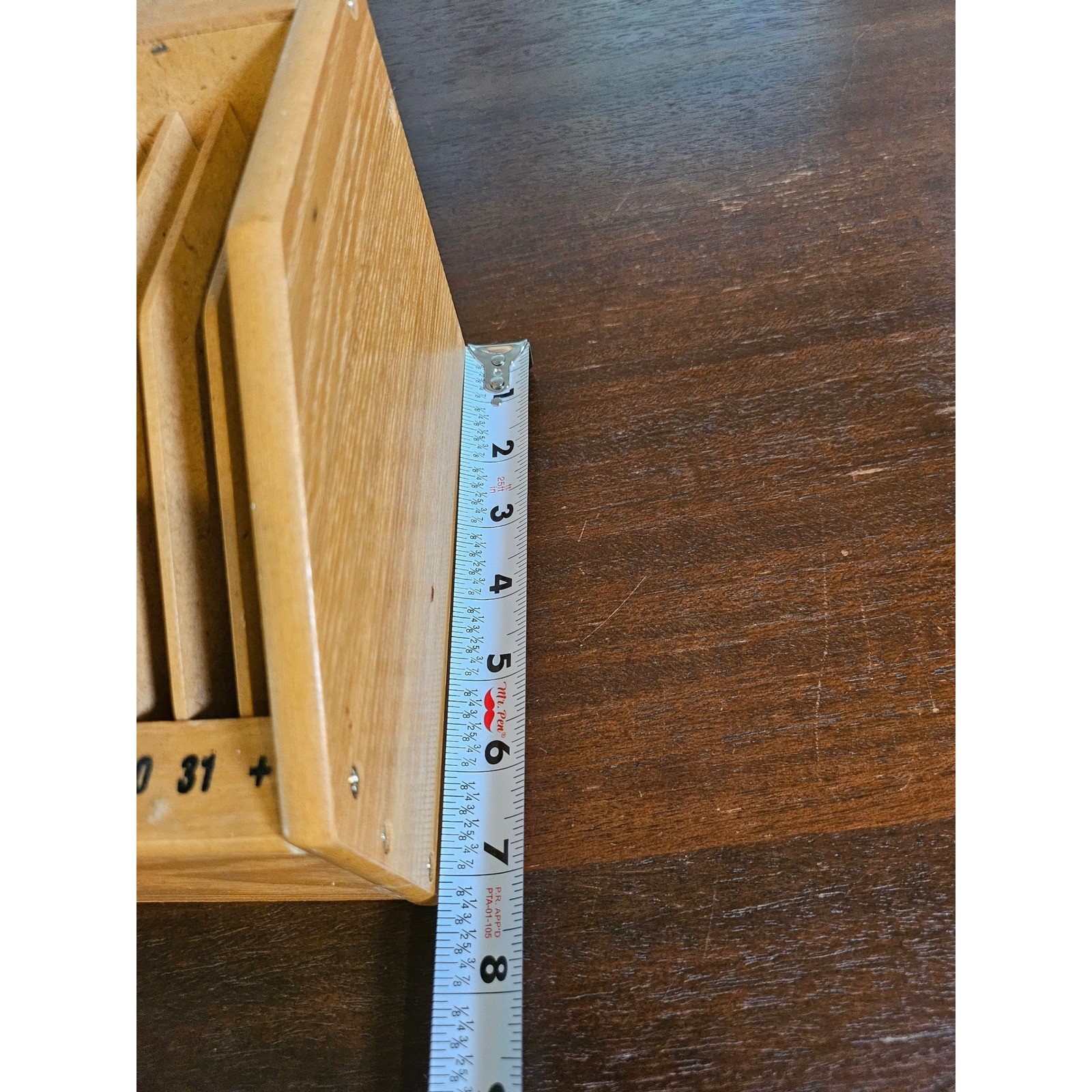 Bill Organizer Desktop OS Tan Wood 31 Slot Numbered Mail Sorter