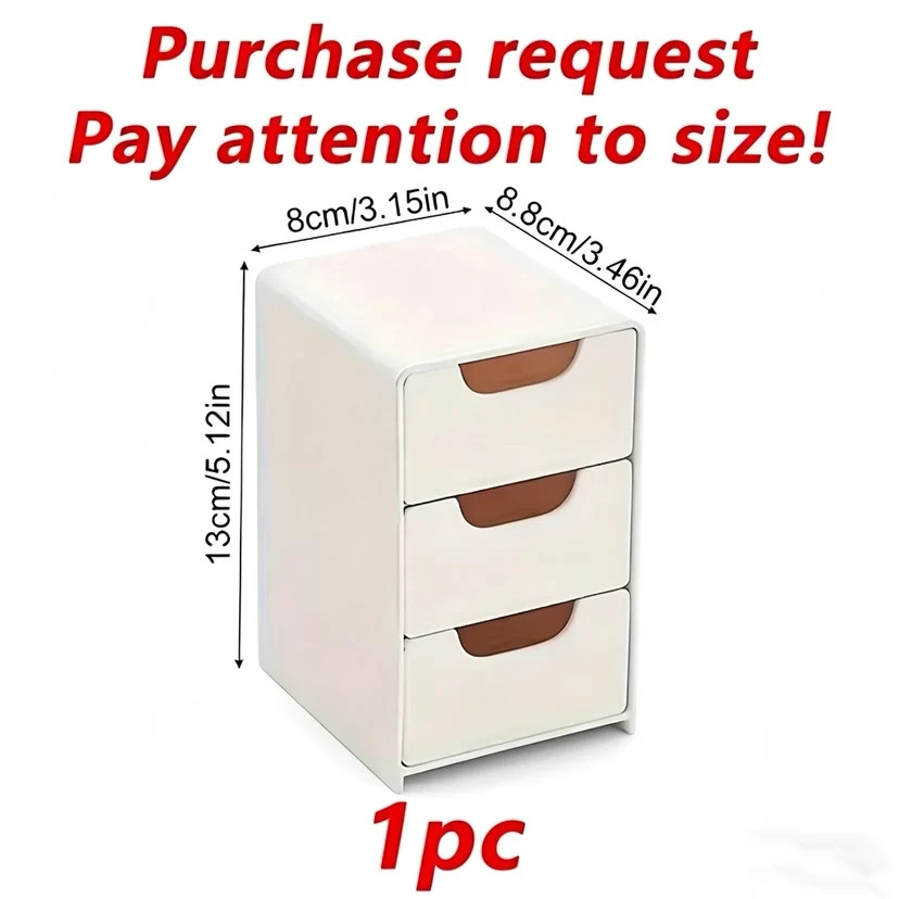 1 pc Chic 3-Tier Desk Organizer with Drawers Portable Storage for Office & Home