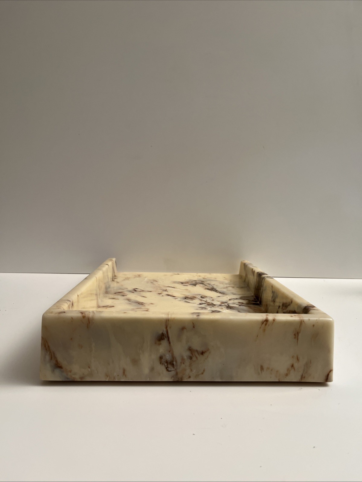 Ultra Stone Acrylic Executive Desk Letter Tray Sunlight Ind. Faux Marble EUC!