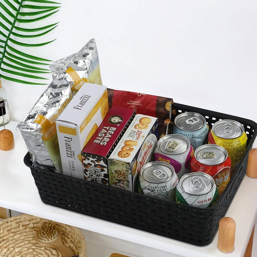 5 PCS Black Plastic Office A4 Basket Tray Desk Storage Organizer Holders