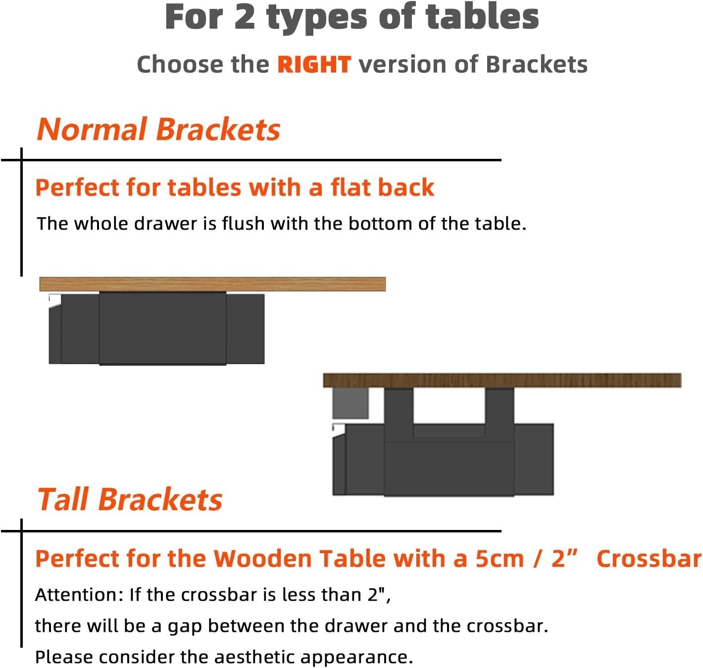 18” Under Desk Drawer with Large Slide and Cable Management: Black Metal Design