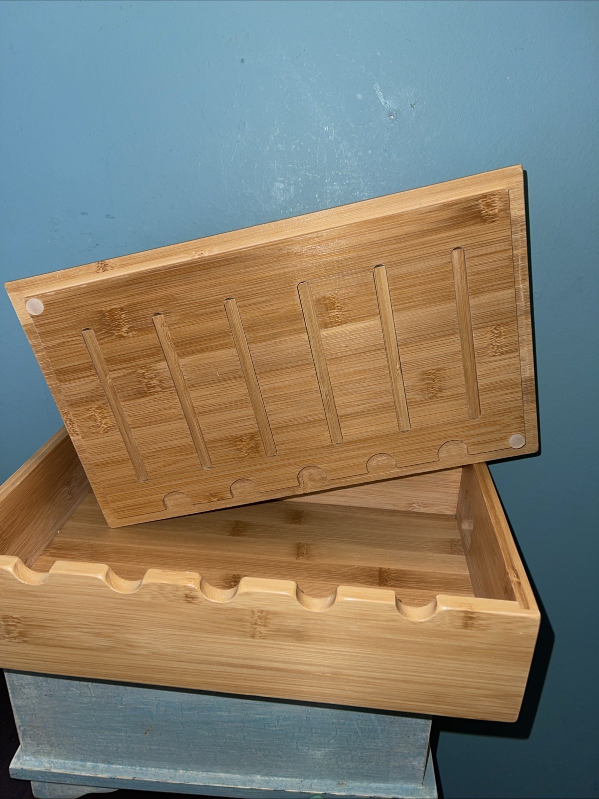 2 Piece Bamboo Desk Set Up To 5 slot Charging Station Pencil/Mail Holder 449