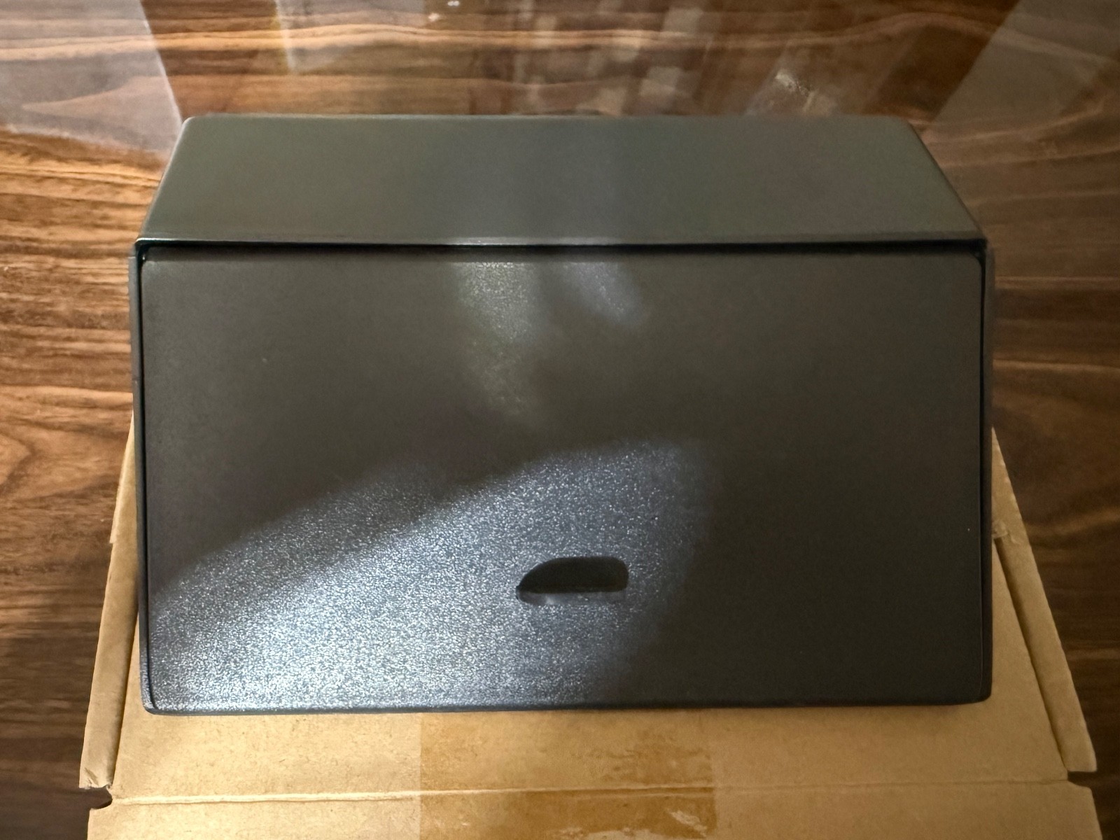 Wall mounted mail & document drop box-black plastic organizer flip lid