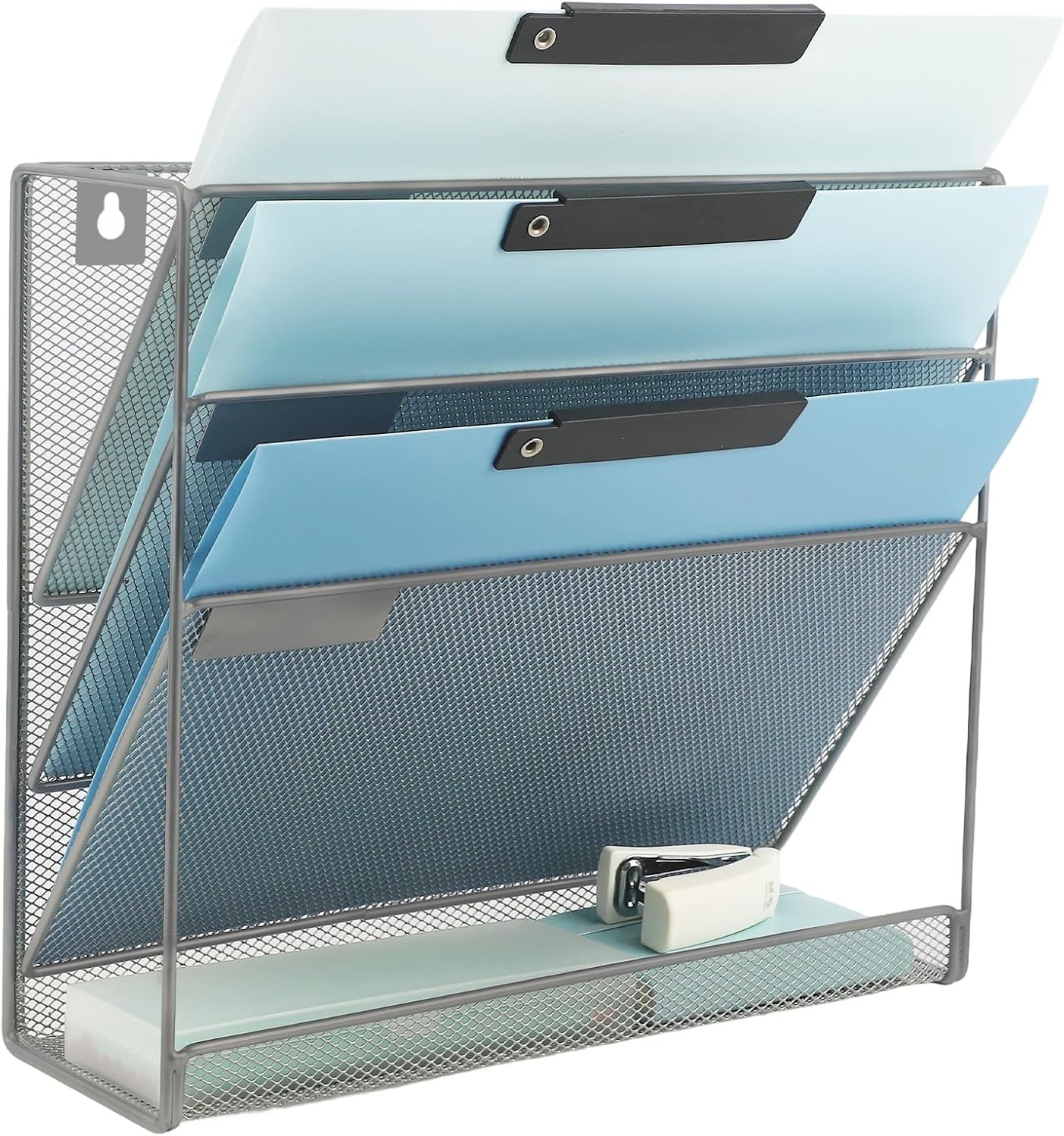 Desk File Organizer Mesh 6-Tier Hanging Wall Mount Document Organization Stand