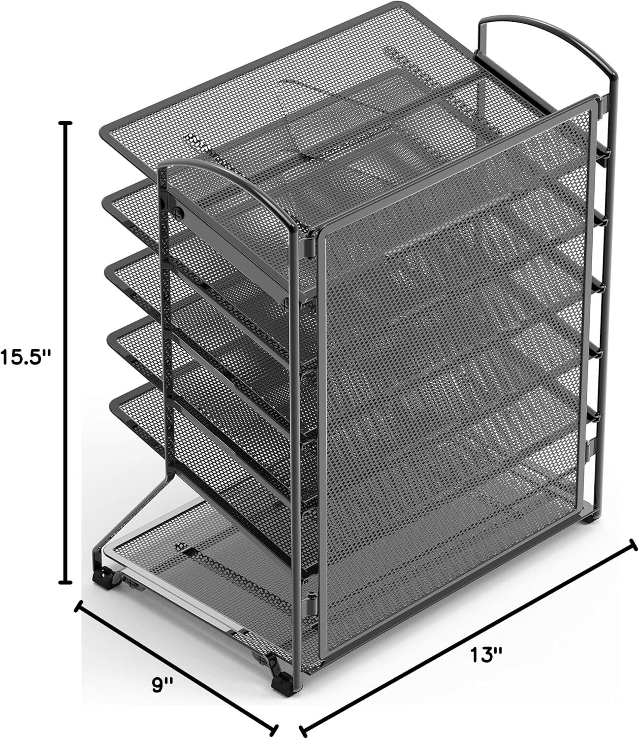 6-Tier Black Mesh Letter Tray Organizer, 2-Pack for Elegant Office Arrangement