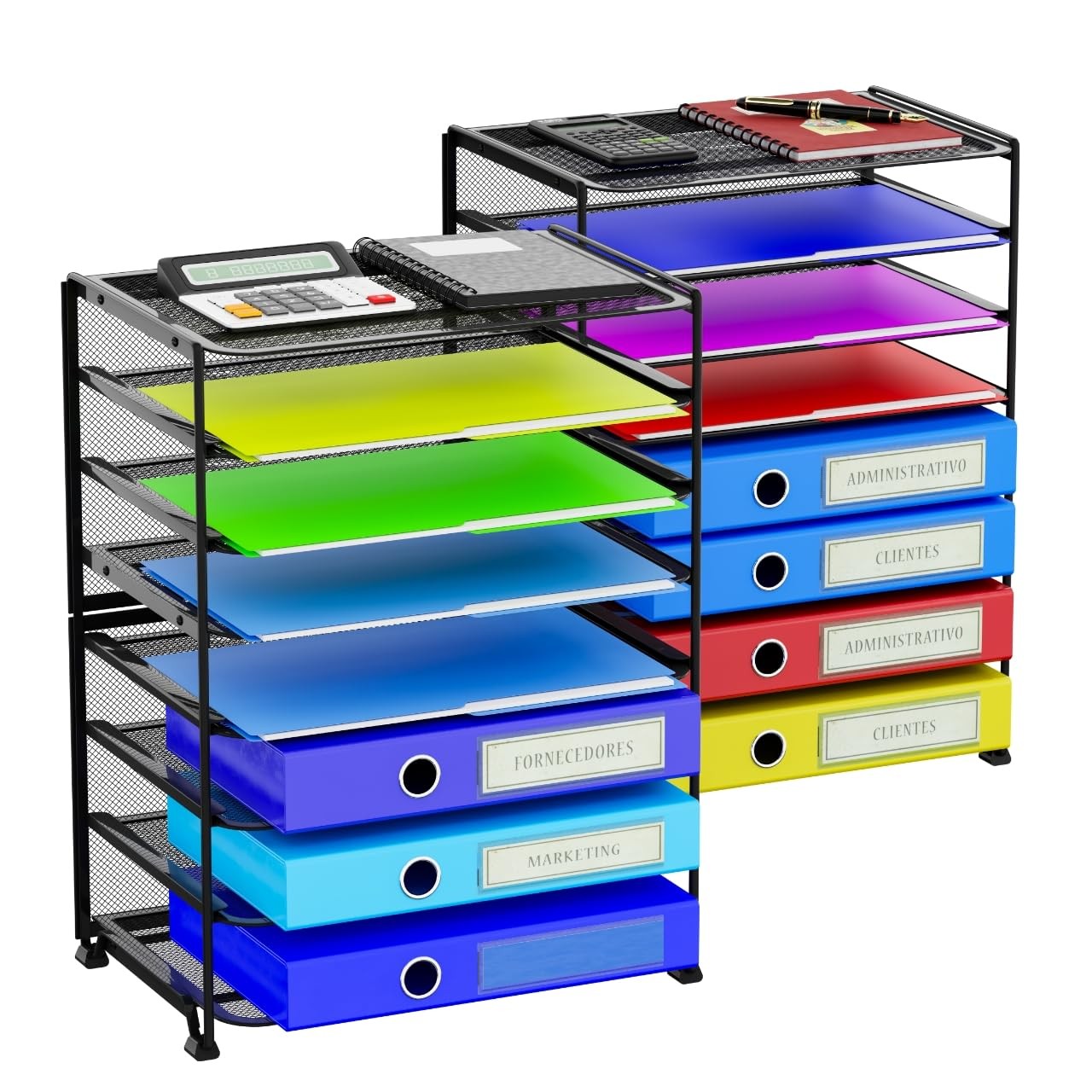 Simple Trending 2 Pack 8 Tier Letter Tray Paper – Mesh Desk File Organizer fo…