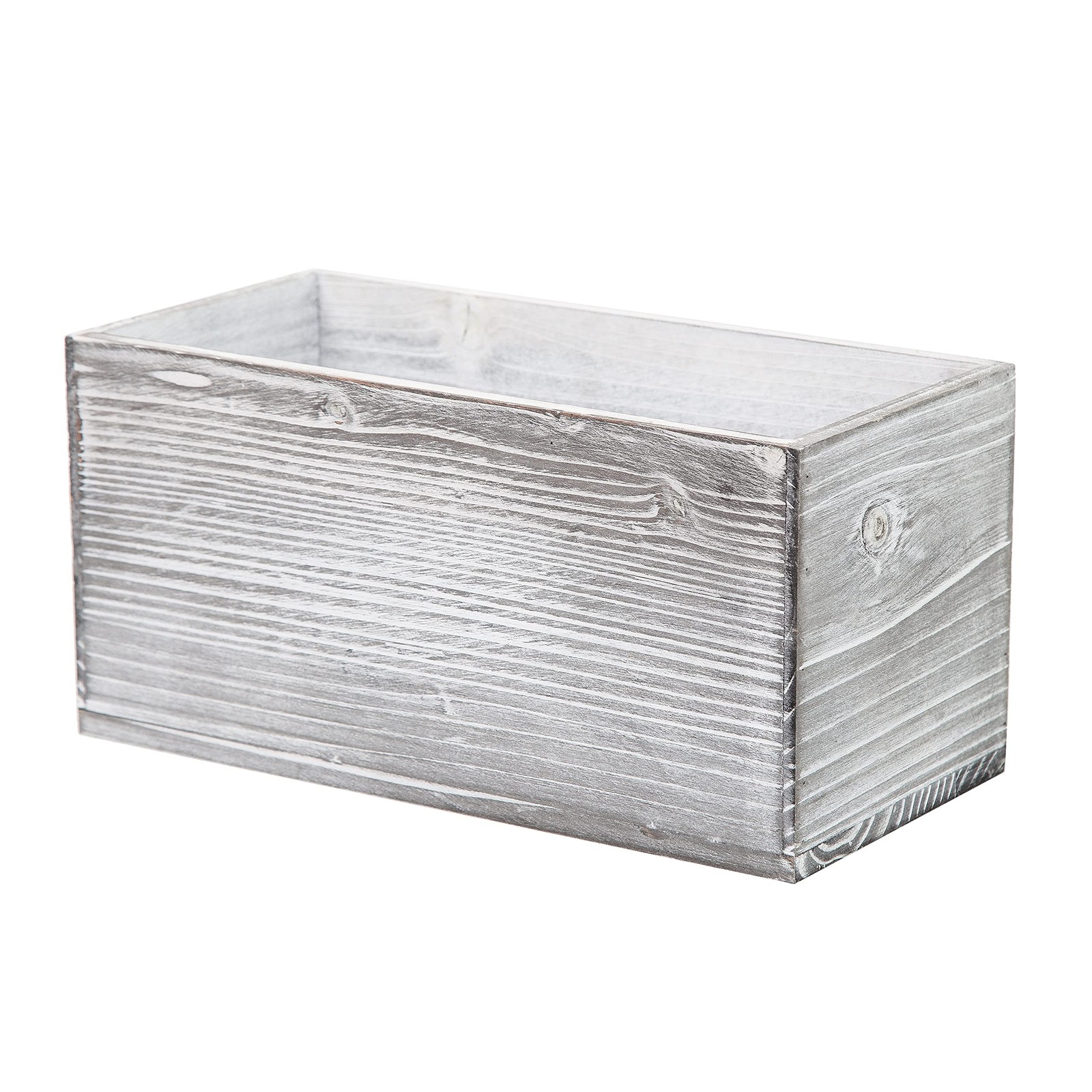 Rustic Gray Wood Mail Box Storage Holder File Organizer Tabletop Basket Desk