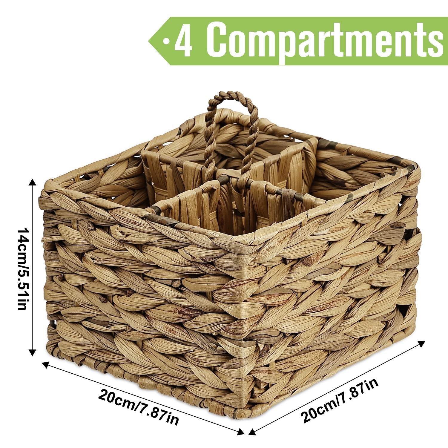 Garnen Pen Holder for Desk 4 Slots Wicker Basket Desk Pen Holder Organizer