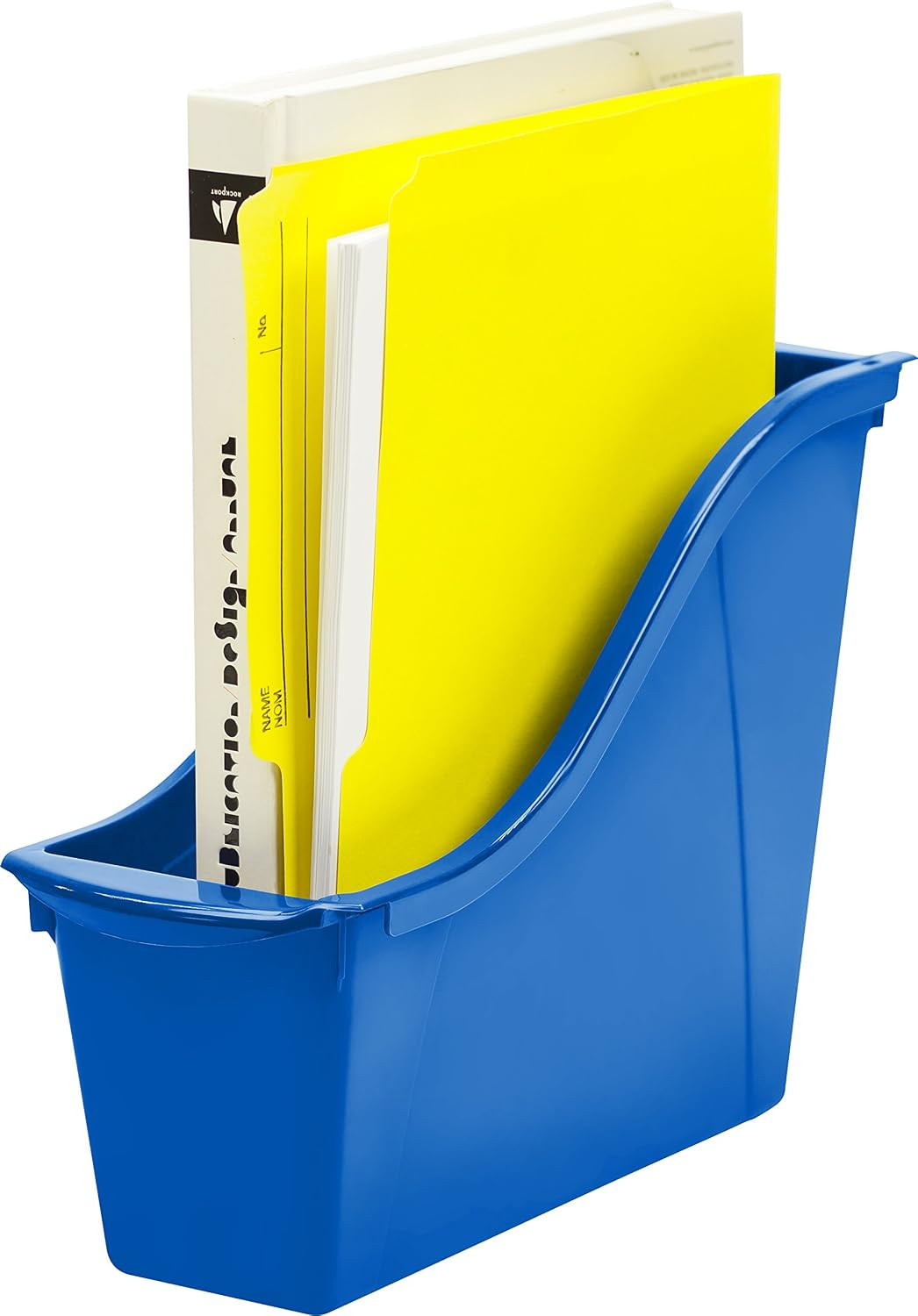 Small Book Bin – Interlocking Plastic Organizer for Home, Office and Classroom,