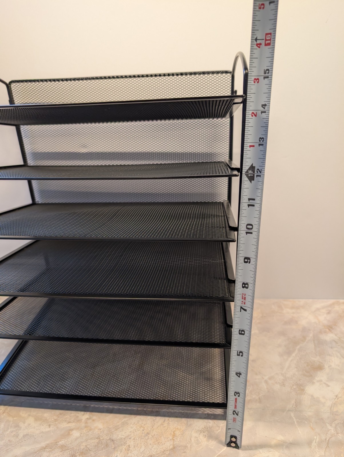 6 Tier Desktop Document Letter Tray Desk Organizer Black Metal Office
