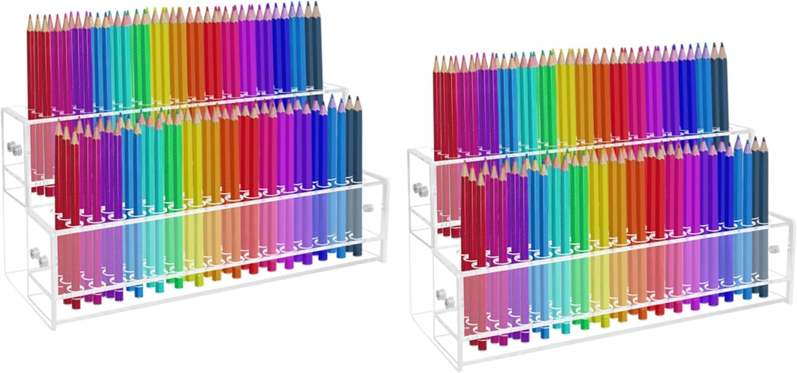 2PCS 96-Slots Pen Display Stand,2-Tier Acrylic Pen Holder for Craft Shows,12Mm