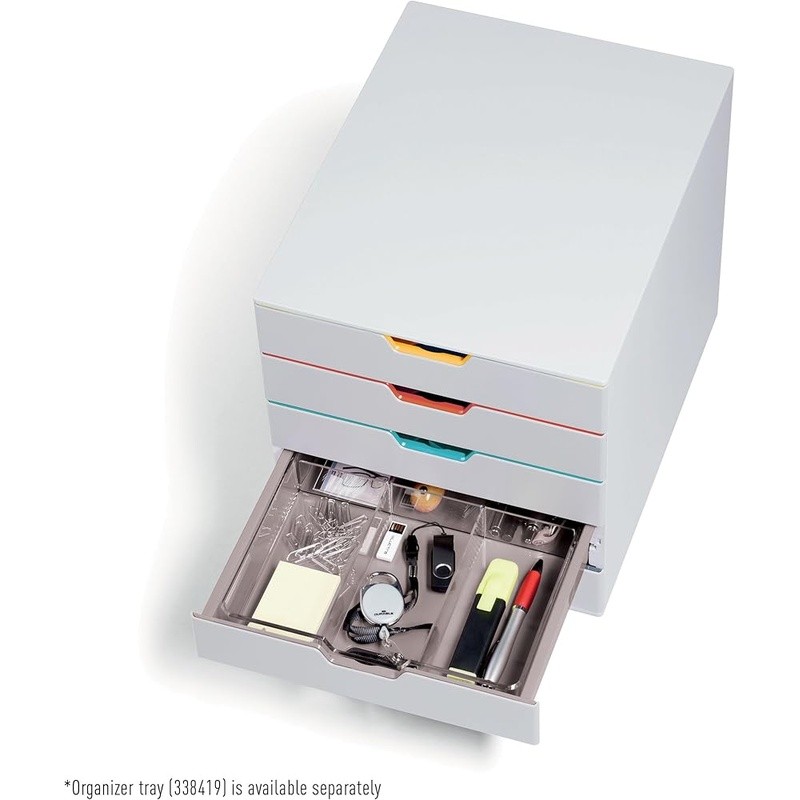 Varicolor 5 Drawer Unit Desktop Organizer Plastic Storage Letter-Size Files New
