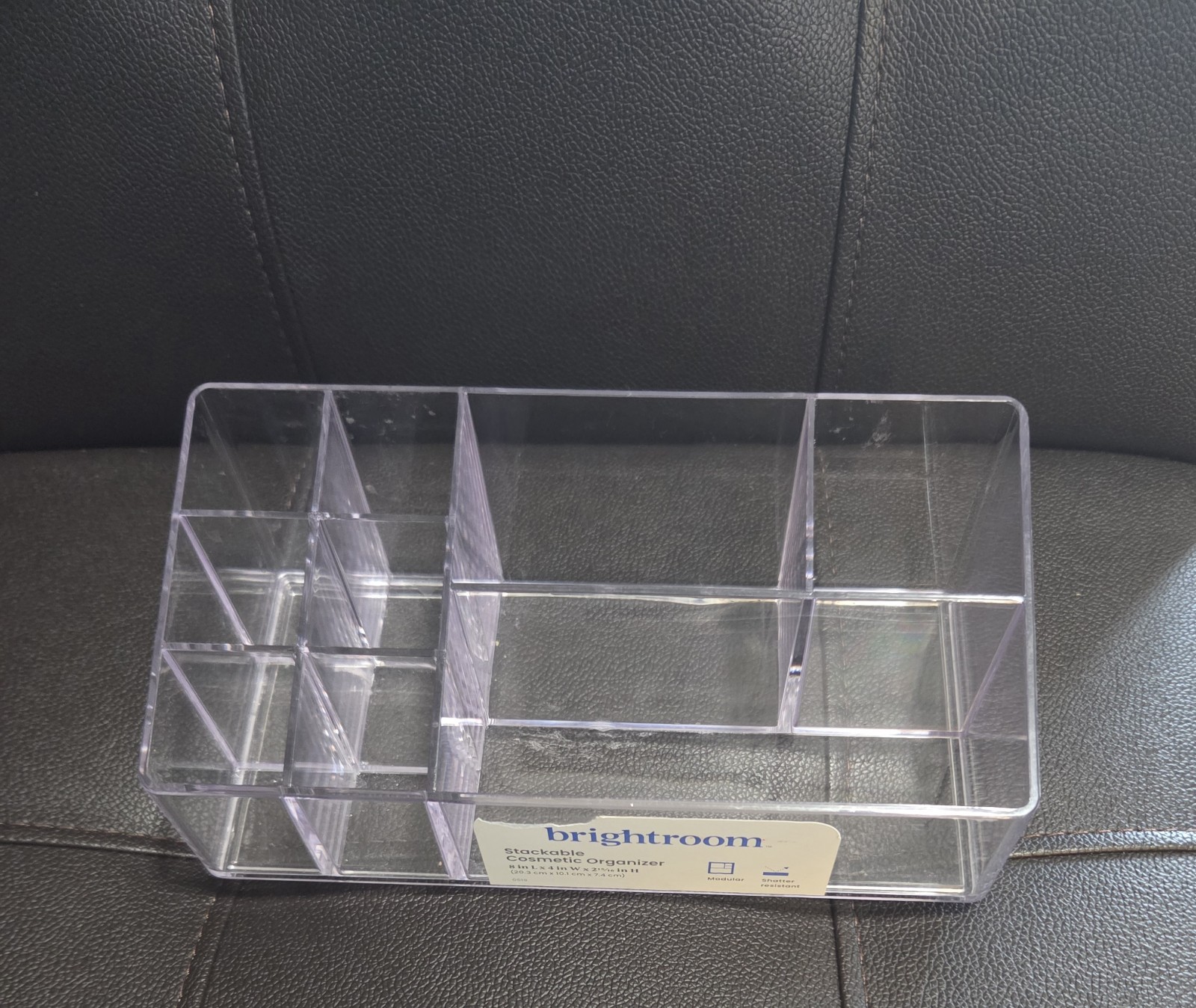 Brightroom Clear Stackable Plastic Desktop Organizer, Multi-Compartment