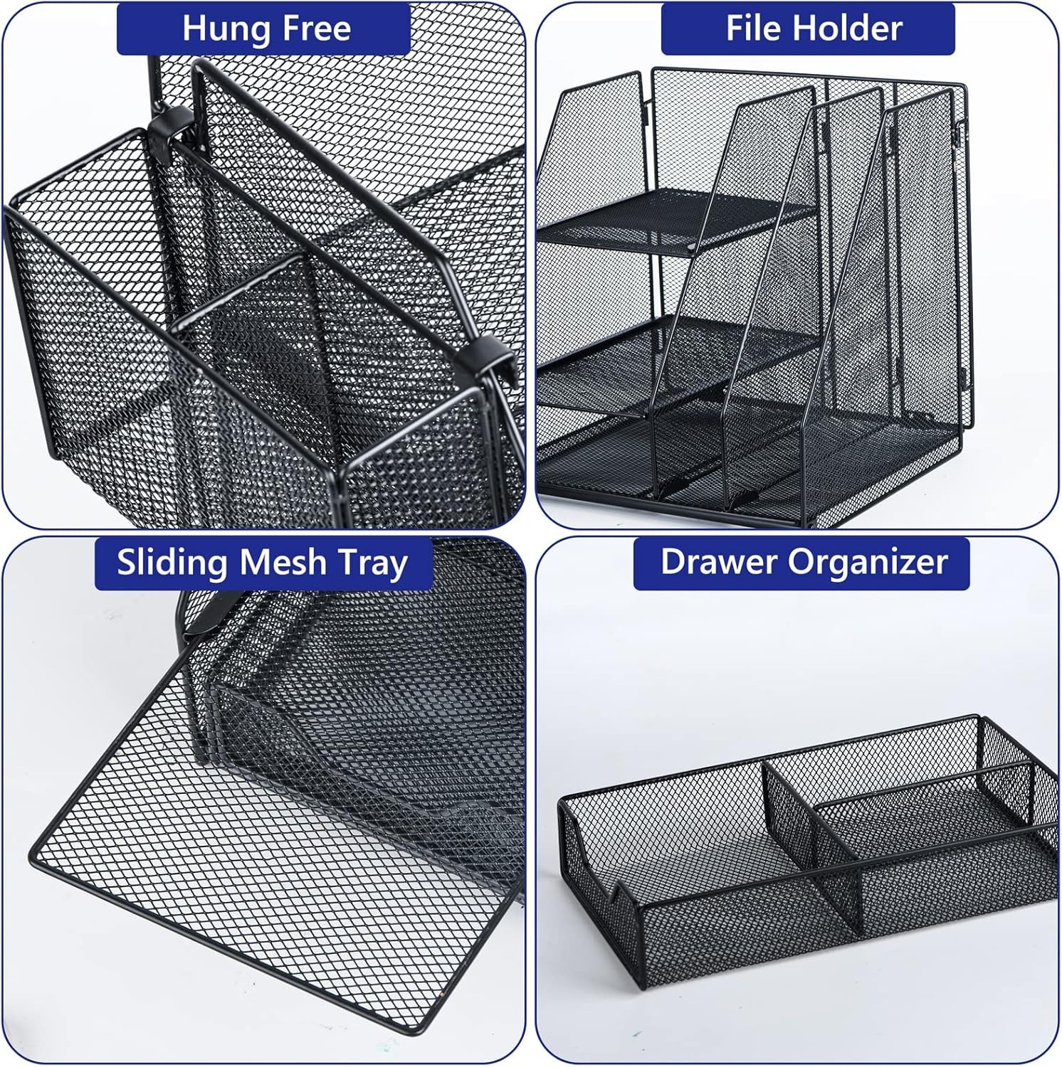 Topwey Desk Organizer, File Organizer for Desk with 2-Tier Paper Letter Tray, Dr