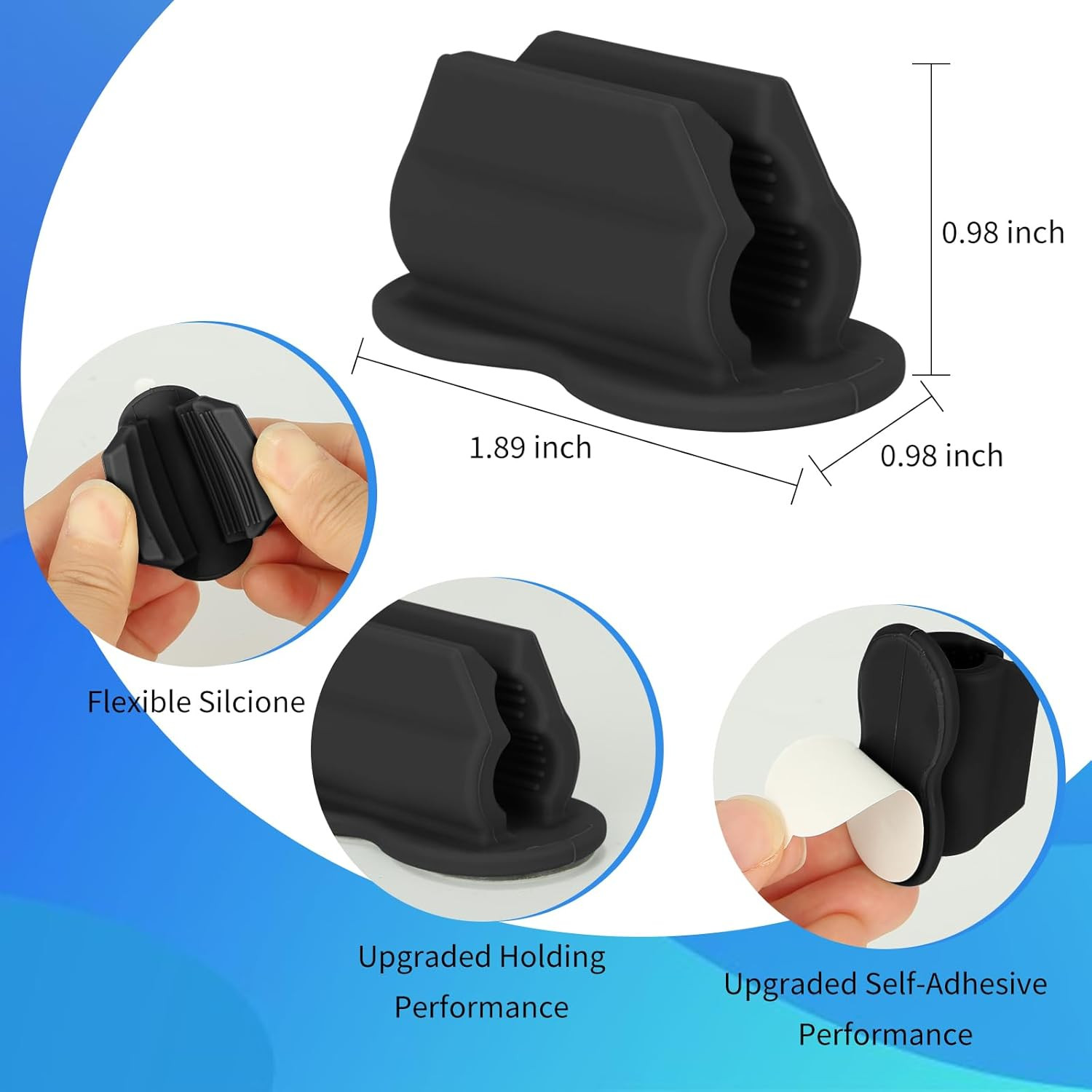12 Piezas Portalapices Adhesivo Pared Escritorio Silicona Para Marcador Negro