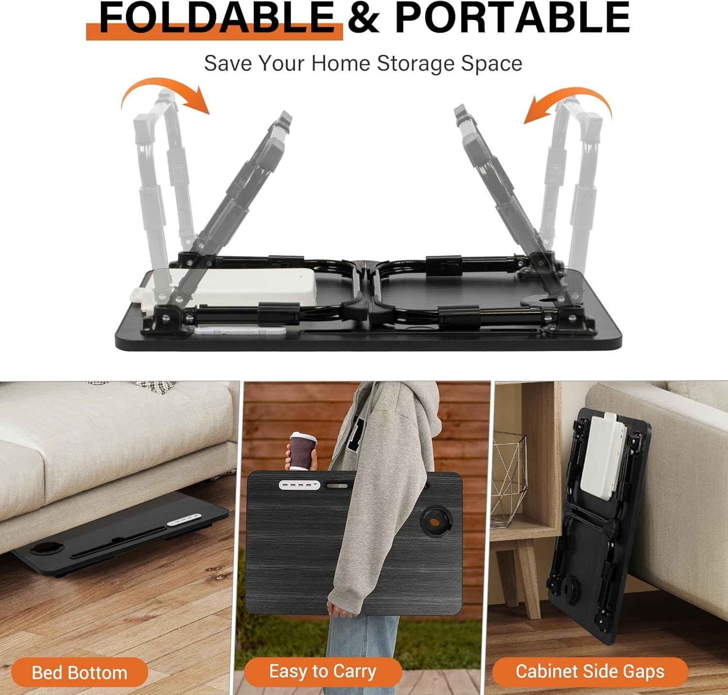 Brand NEW Lap Desk, Height Adjustable, USB Charging Port Storage