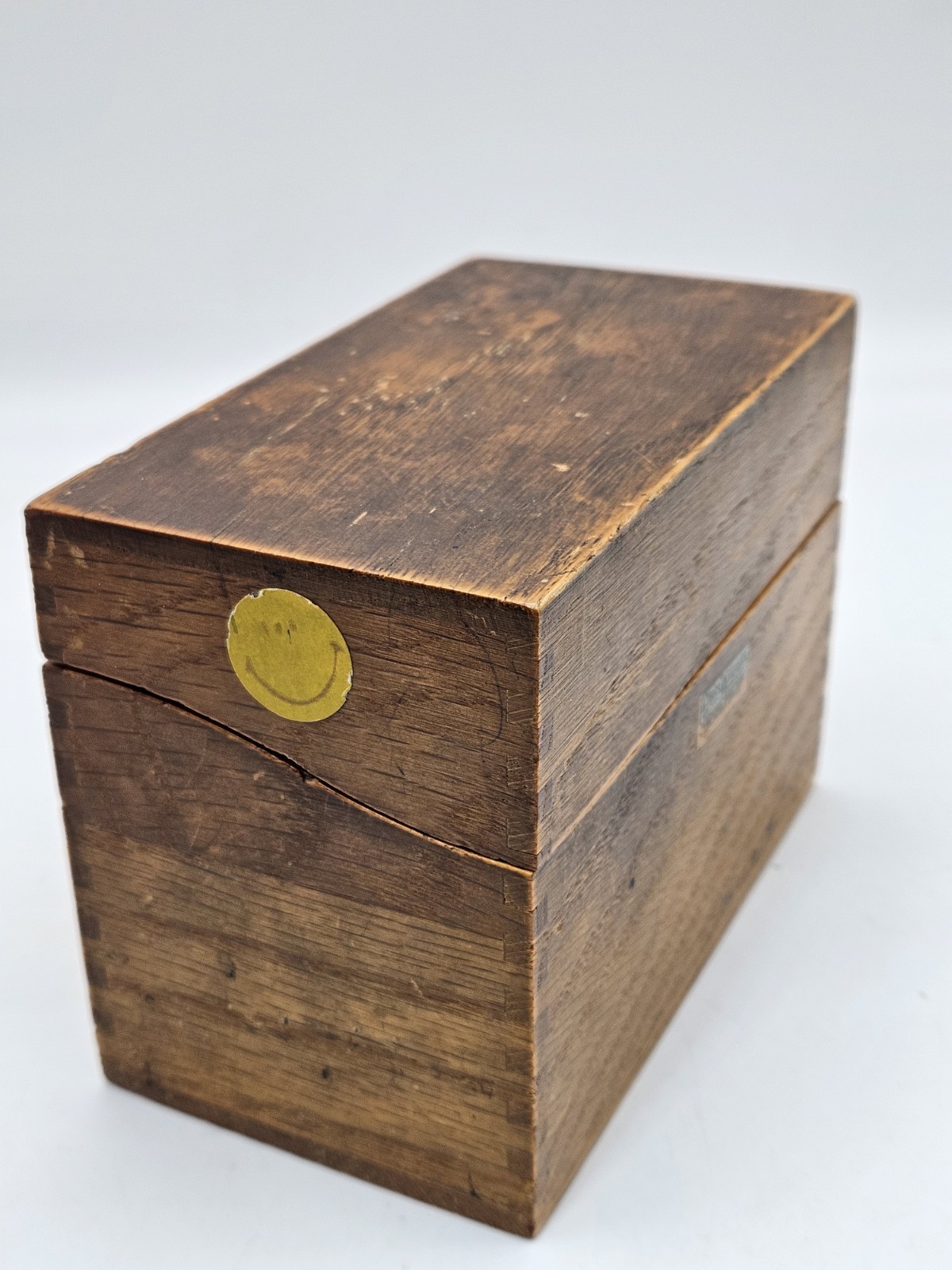 Vintage Globe Wernicke Oak Wood File Recipe/Desk Box No 83-C Dovetailed Corners