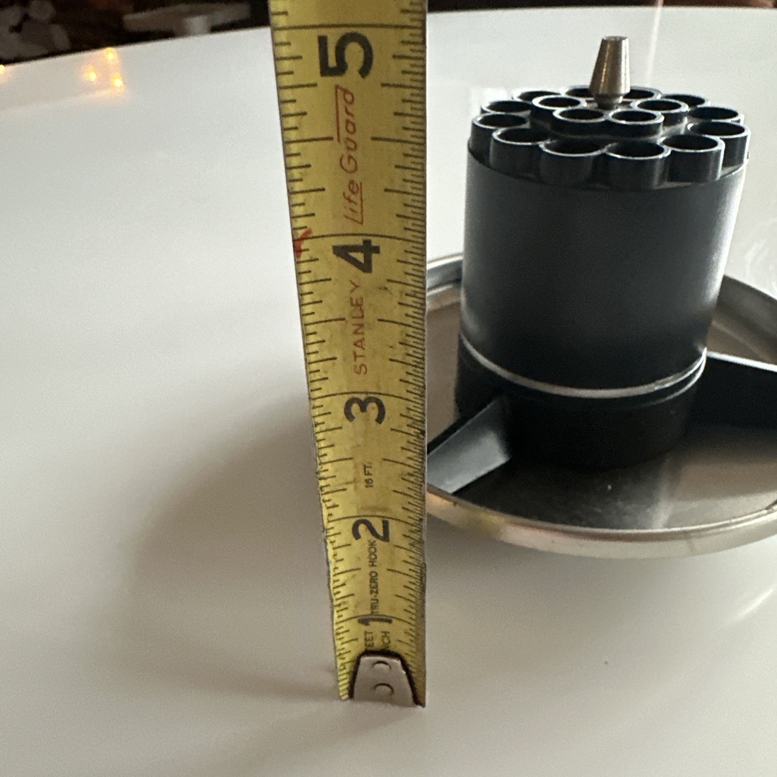 Vintage MCM Round Stainless Steel Rotating Desk Pen/Pencil Holder Bullet Chamber
