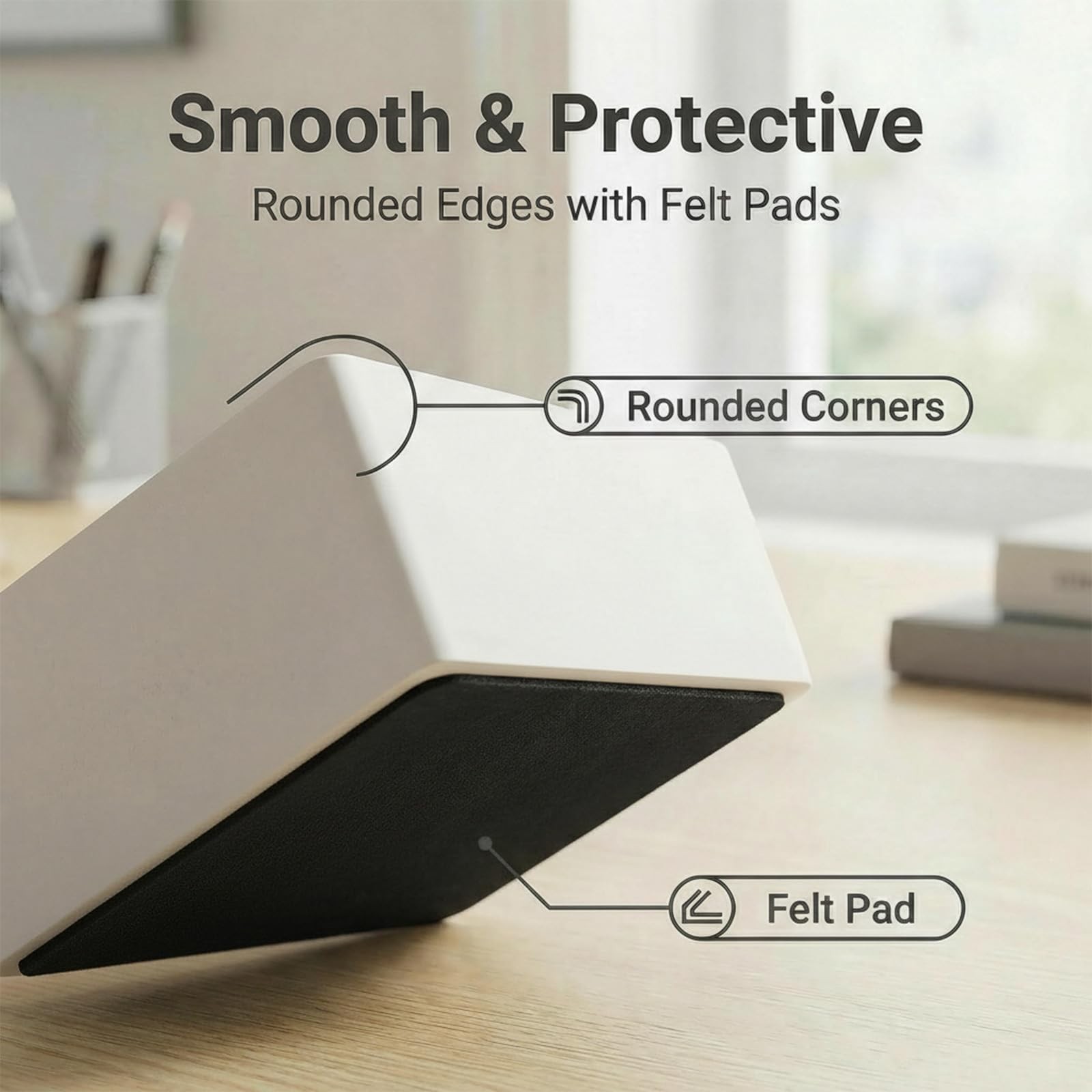 Concrete Desk Organizer Set of 2 – Minimalist Sticky Note Holder & Clip Dispe…