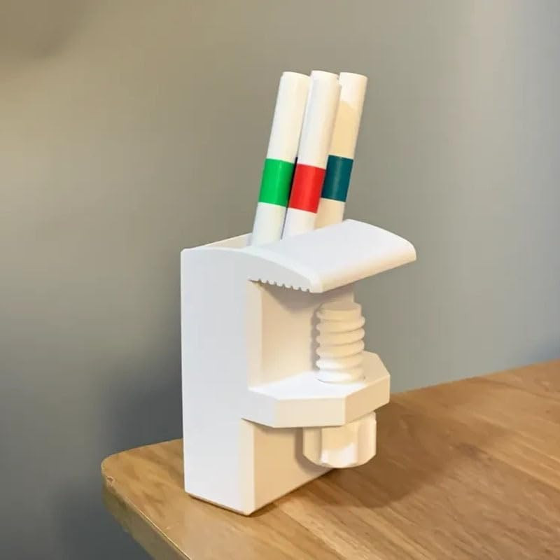 Self-Hanging Clip Pen Holder, Djustable Stationery Storage Organizer for Desk Of
