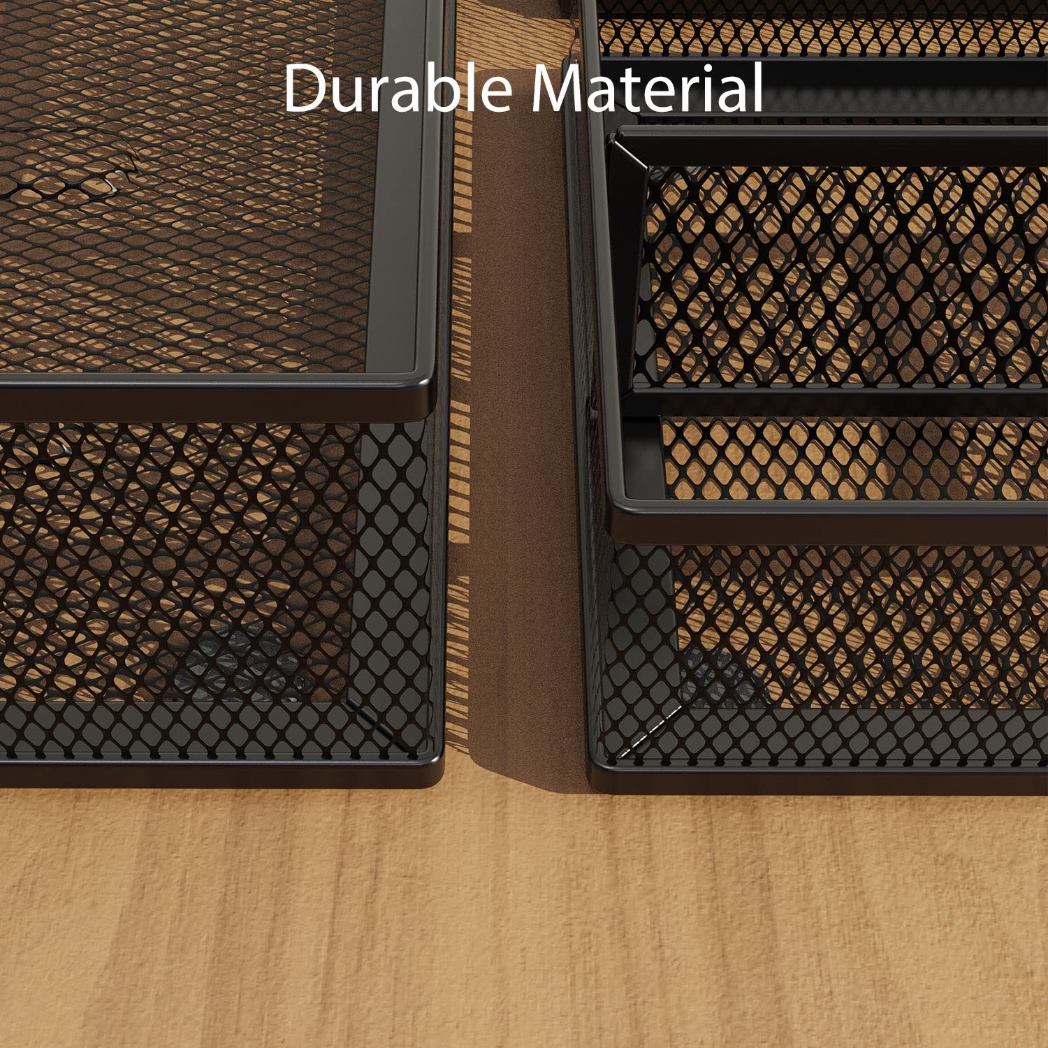 Desk Drawer Organizer Set, 3 Pcs Metal Mesh Office Drawer Organizers, Paper O…