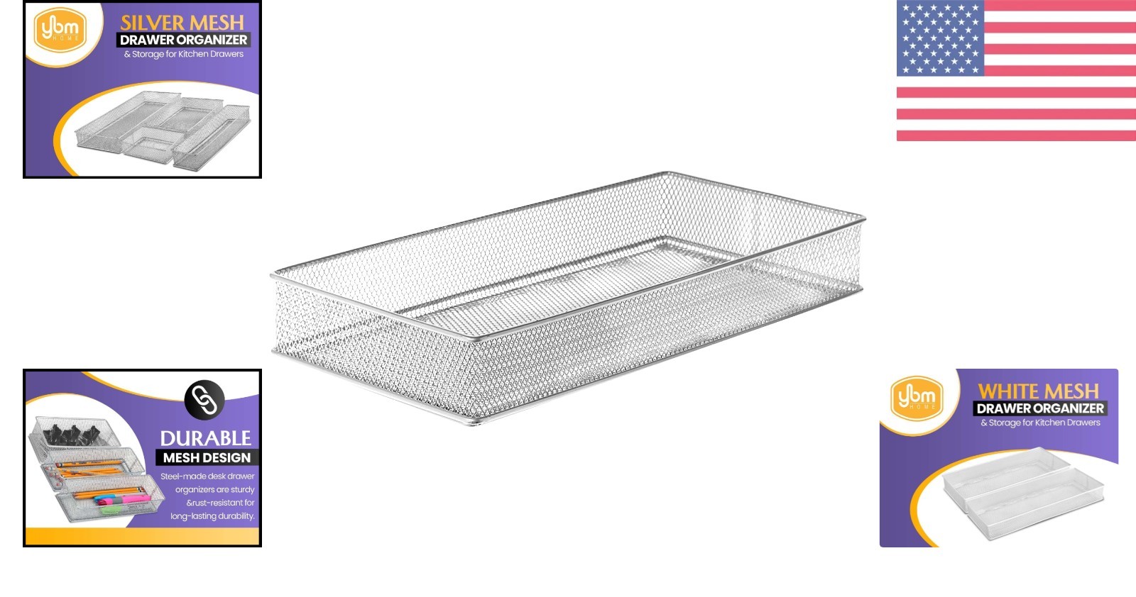 Stylish Steel Wire Organizer Bin – Perfect Dimensions for Desktop and Drawer Use