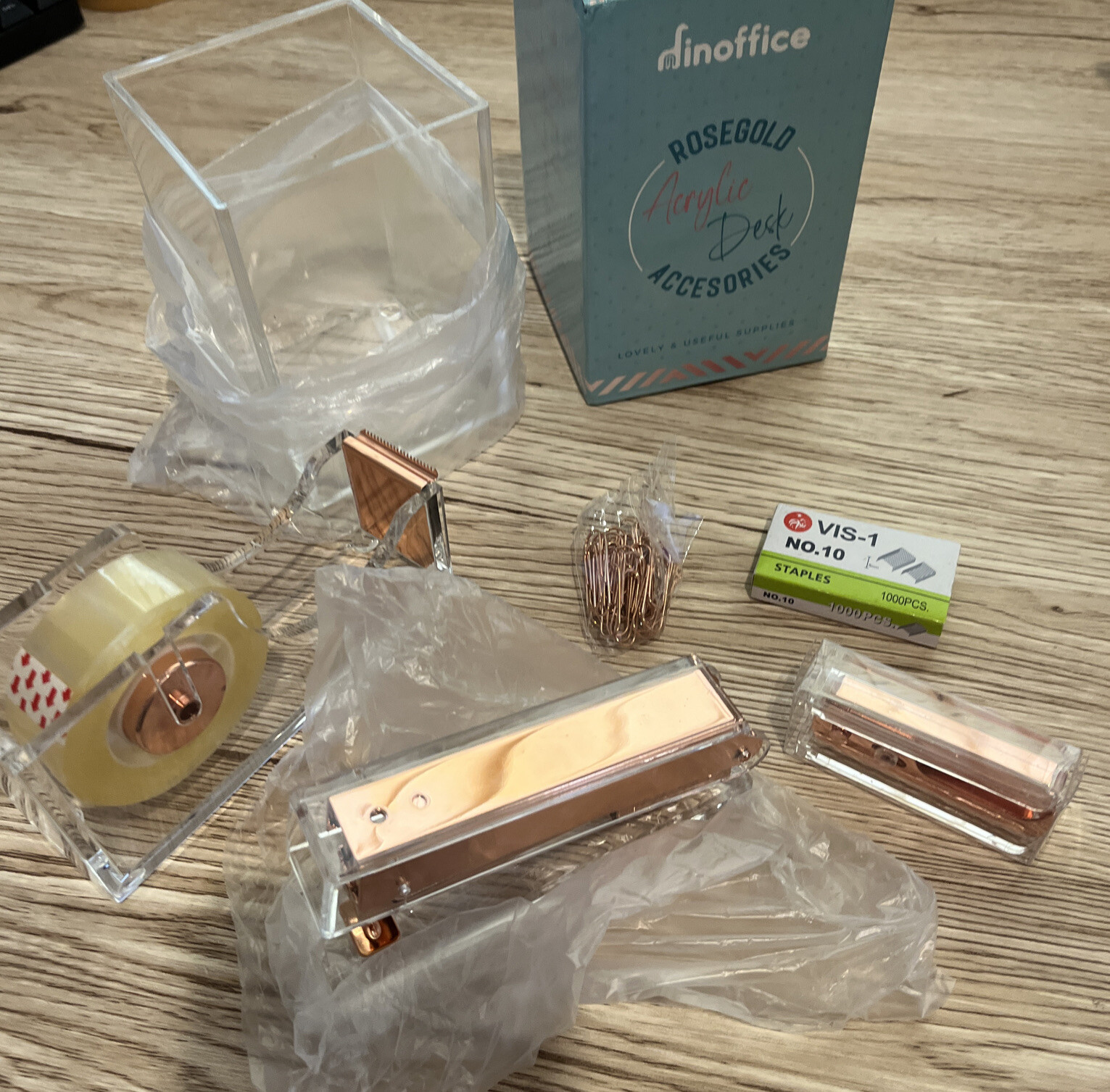 Rose Gold Color & Acrylic Office Supplies & Accessories Cute Desk Set NEW