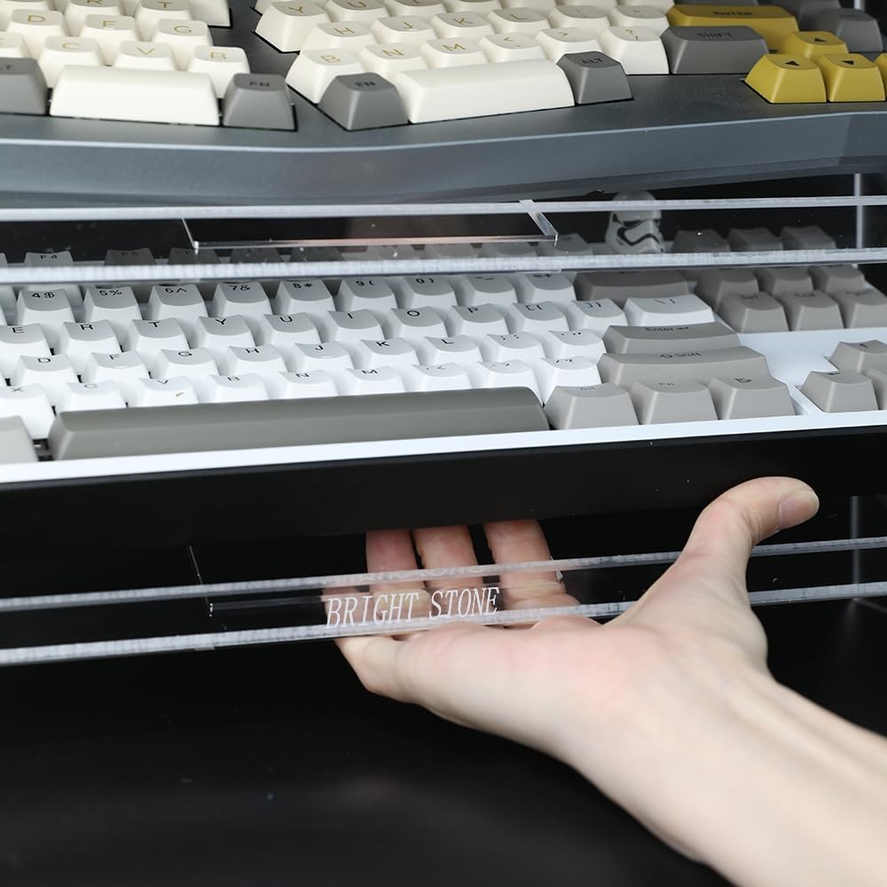 Bright Stone Acrylic Keyboard Display Stand,Mechanical Storage Clear