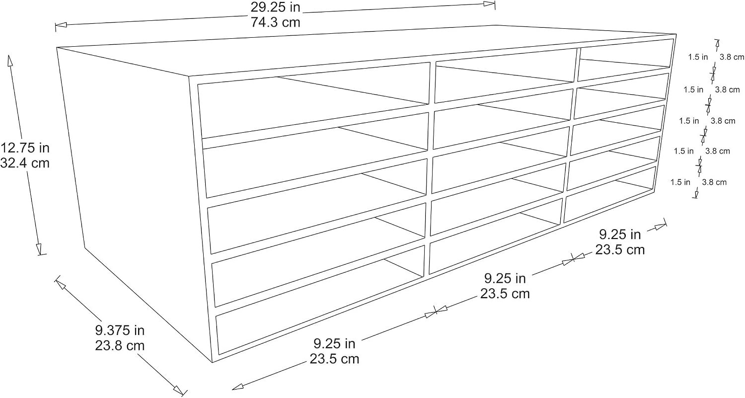 Classroom Keepers 9″ x 12″ Construction Paper Storage, 15-Slot, White, 9-3/8″…